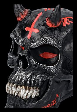 Figuren Shop GmbH Dekofigur Totenkopf Teufel - Infernal Skull - James Ryman - Gothic Dekofigur