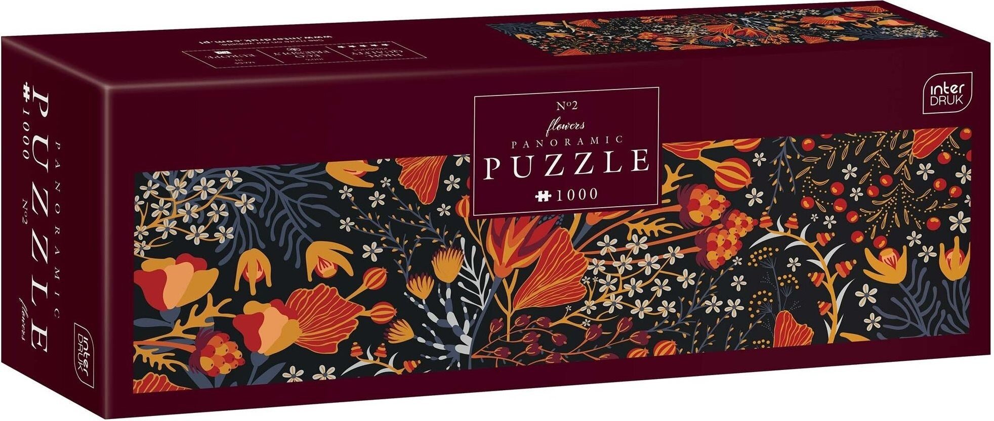 Interdruk Puzzle INTERDRUK Panoramapuzzle: Blumen: Blumenmuster, Puzzleteile