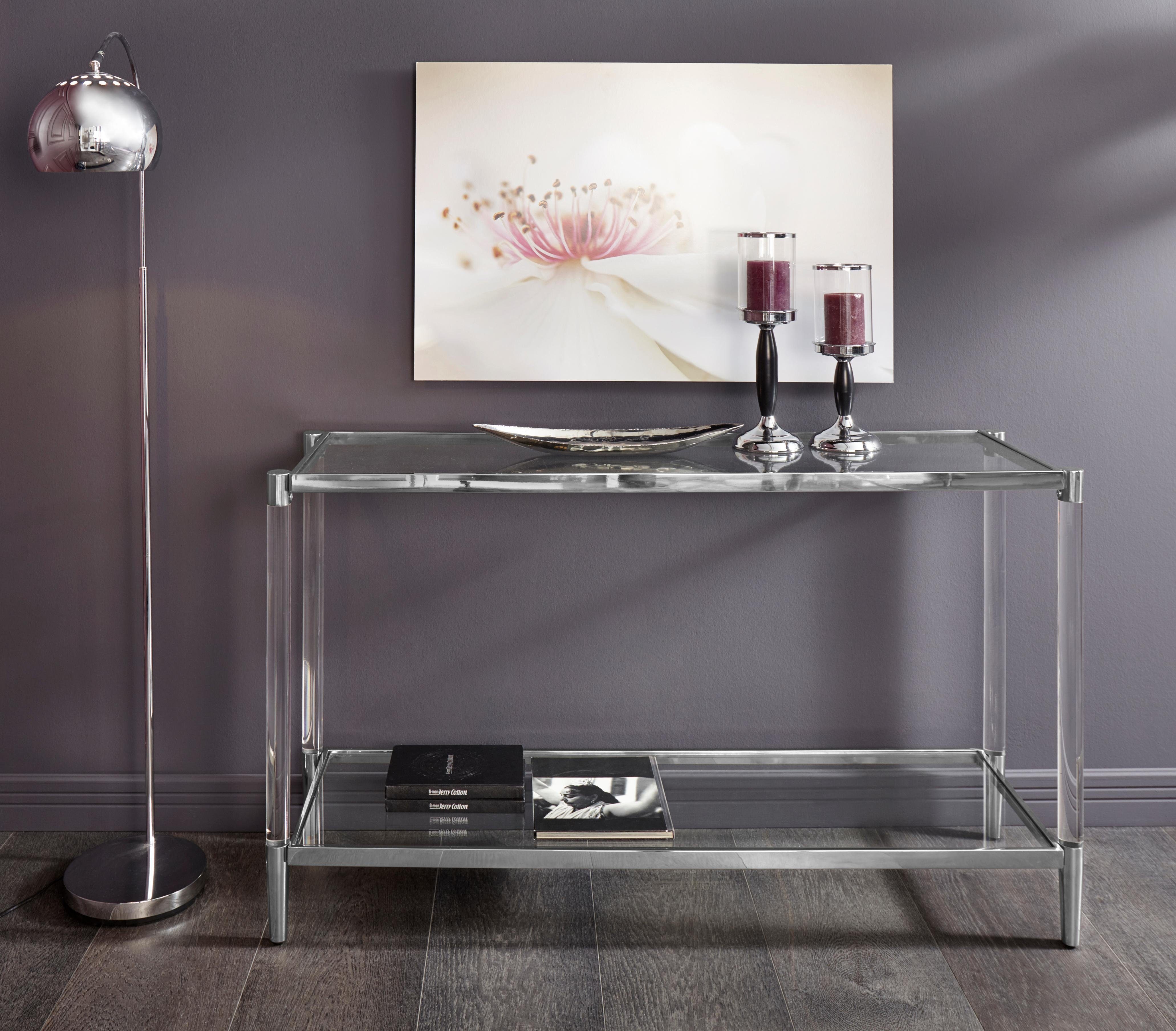 Leonique Beistelltisch Ceadda Mit Metallbeinen Und Einer Glastischplatte In 2 Farben Breite 130 Cm Online Kaufen Otto