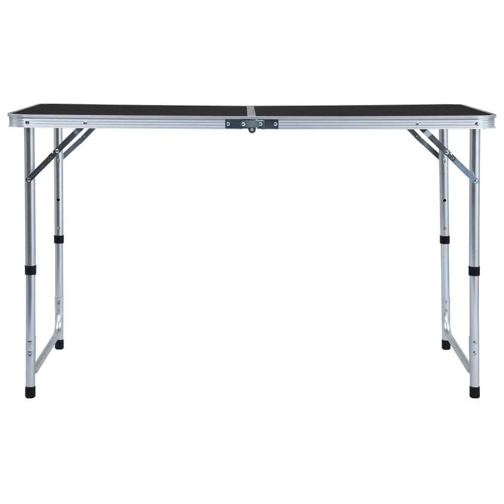 vidaXL Campingstuhl Campingtisch Klappbar Grau Aluminium 120x60 cm (1 St)