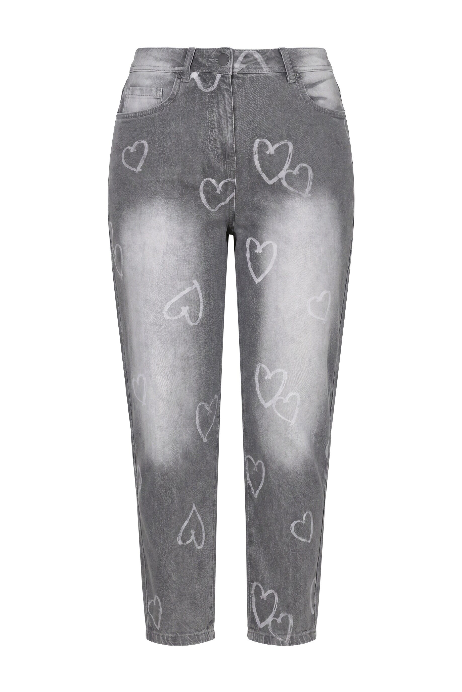 Regular-fit-Jeans Mom-Jeans Herzen weites Bein Komforbund