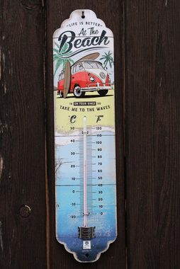 Nostalgic-Art Raumthermometer Retro Metall-Thermometer Innen Analog - VW Bulli Beach