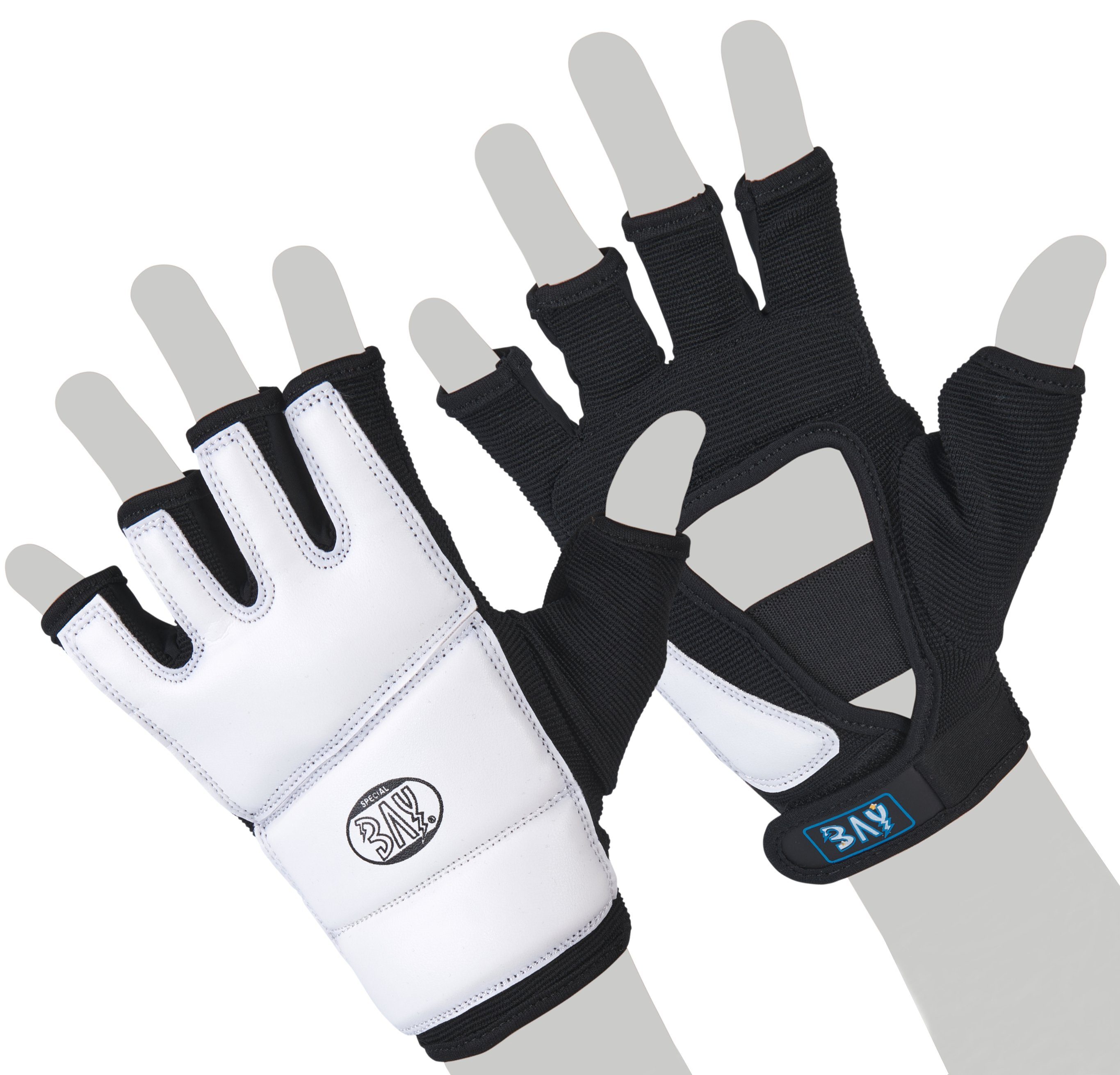 BAY-Sports Sandsackhandschuhe Touch Boxhandschuhe Sandsack Boxsack Handschutz weiß, XXS - XXL Erwachsene und Kinder