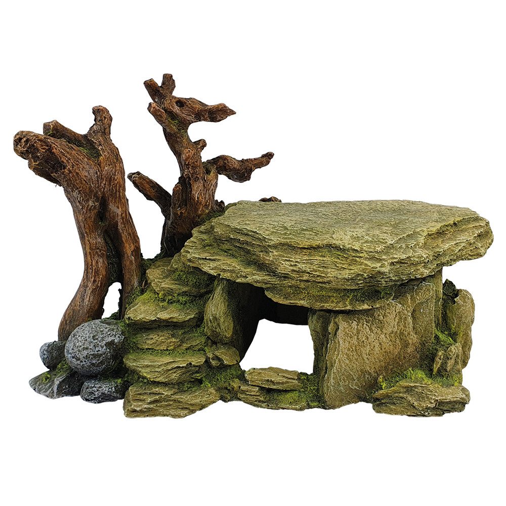 Aquariendeko "FELSHÖHLE MIT HOLZ"