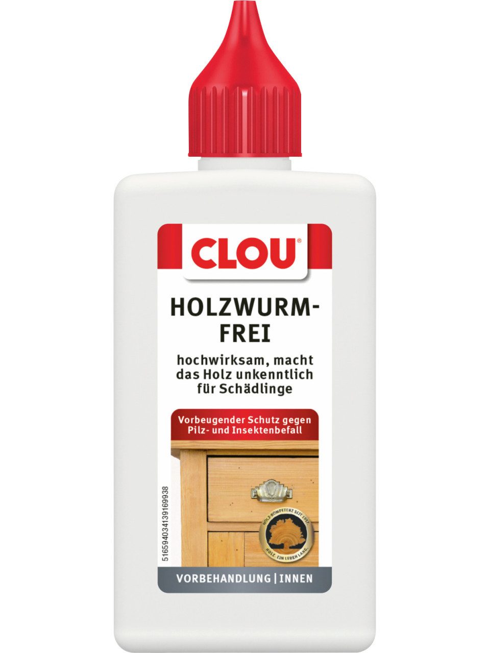 CLOU Holzschutzlasur Clou Holzschutz Holzwurmfrei 100 ml