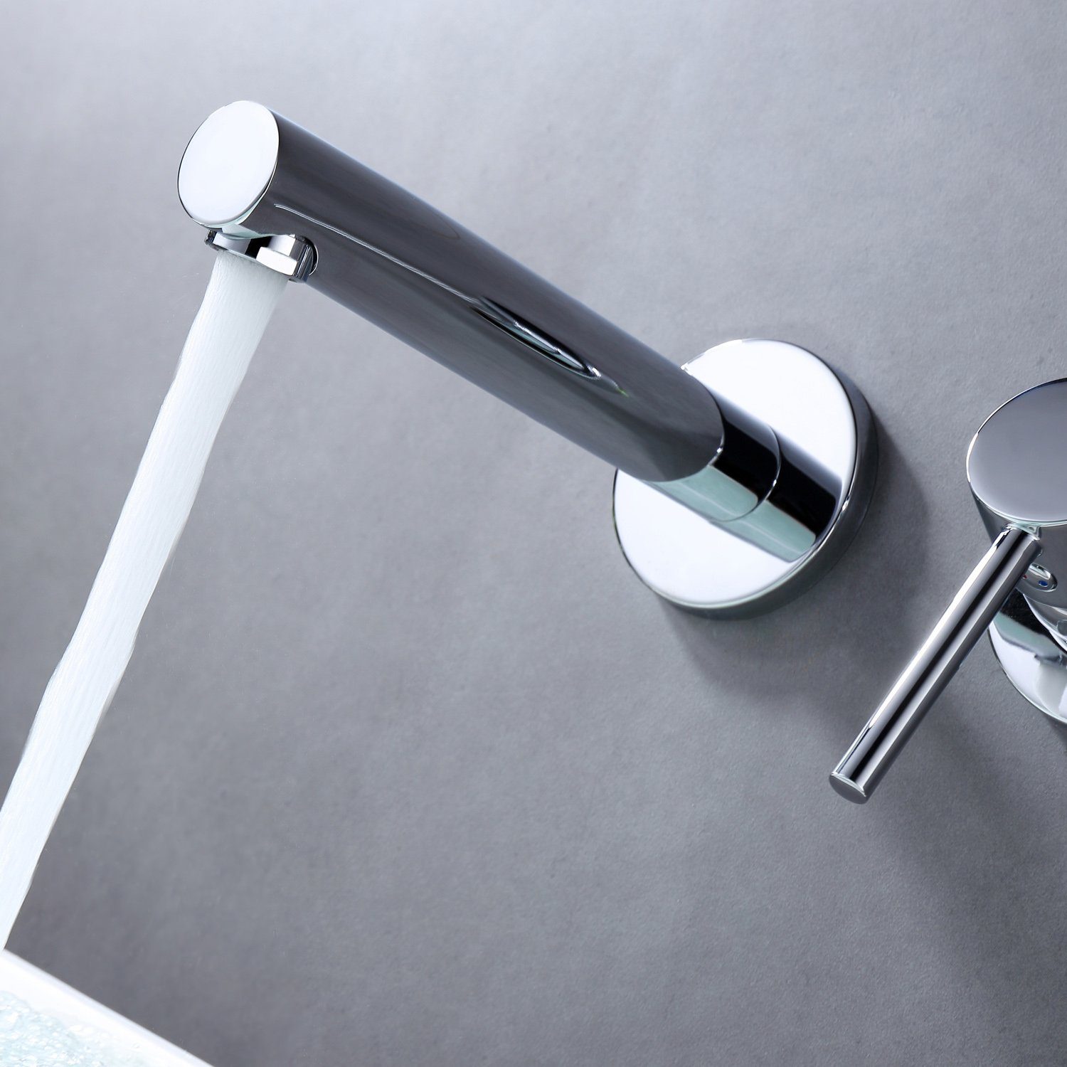WISTUM Waschtischarmatur Wasserhahn wandmontage, Unterputz-Wasserhahn Chrom (Waschtischarmatur wasserhahn unterputz, Verdecktes Badezimmer Mischbatterie) Unterputzhahn Messing, Unterputz Wasserhahn