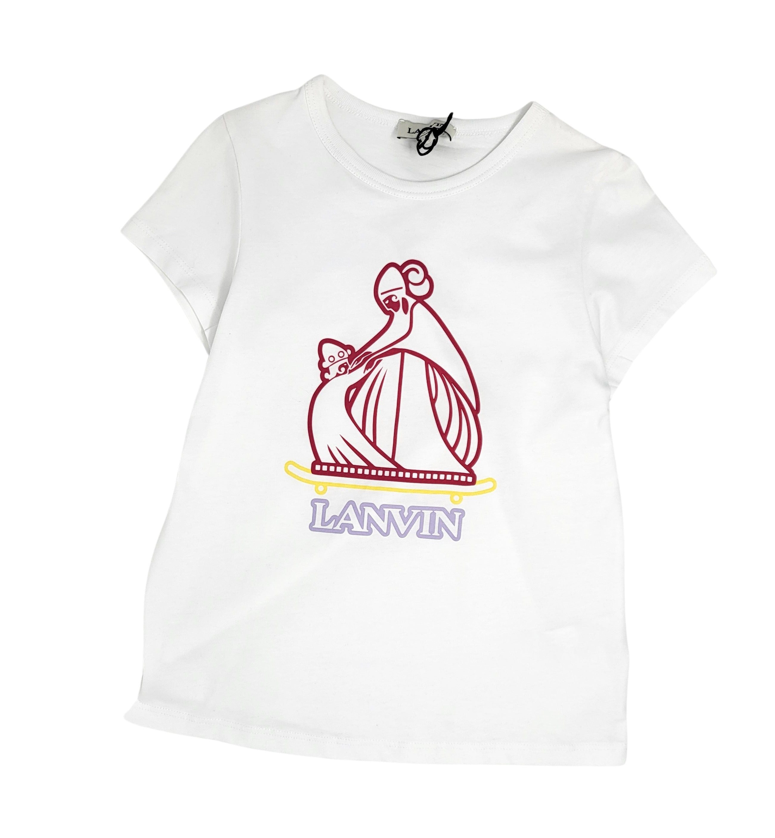 LANVIN T-Shirt Lanvin T-Shirt mit Logo weiß Logo Mutter-Kind-Motiv Gr. 8 Jahre 128