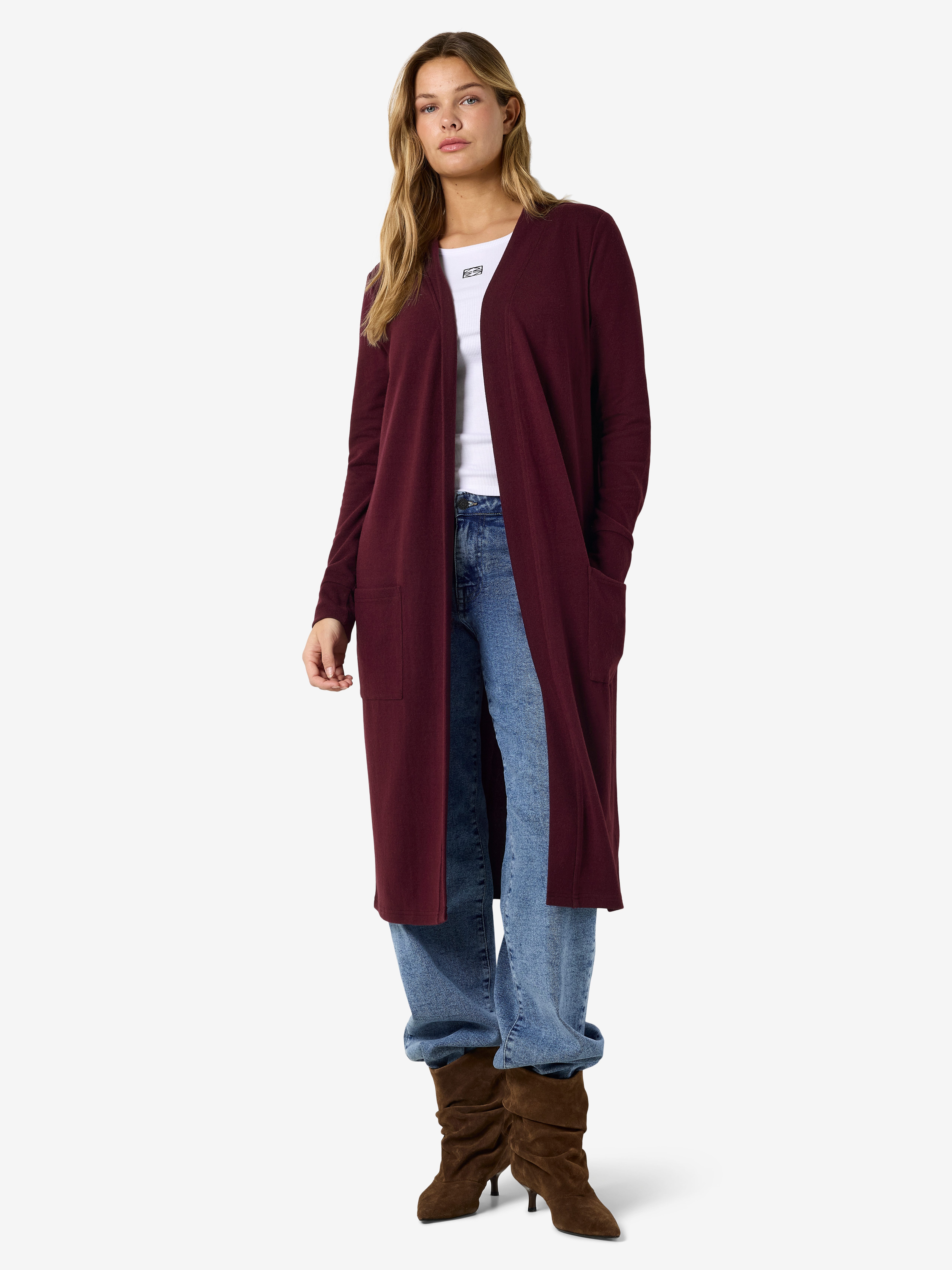 Noisy may Strickjacke NMCITY L/S LONG CARDIGAN NOOS Kunstfaser