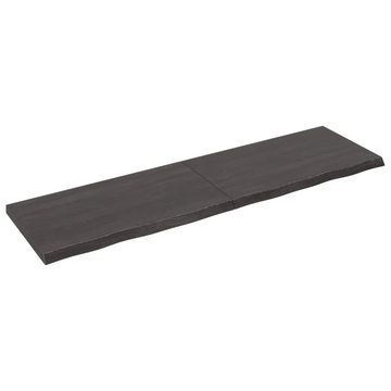 furnicato Tischplatte Dunkelbraun 220x60x(2-6)cm Massivholz Eiche