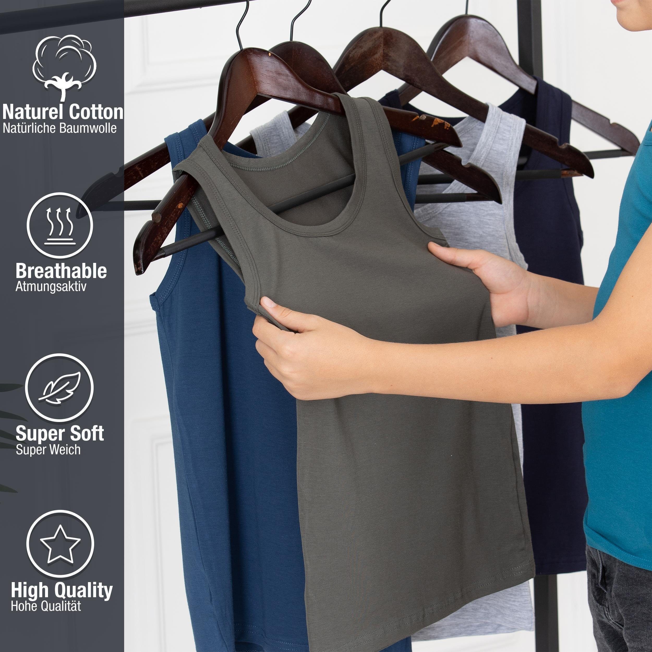 LOREZA Unterhemd 5er Set Jungen Unterhemden - Basics - Bunt (Spar-Packung, 5-St., 5er Pack)