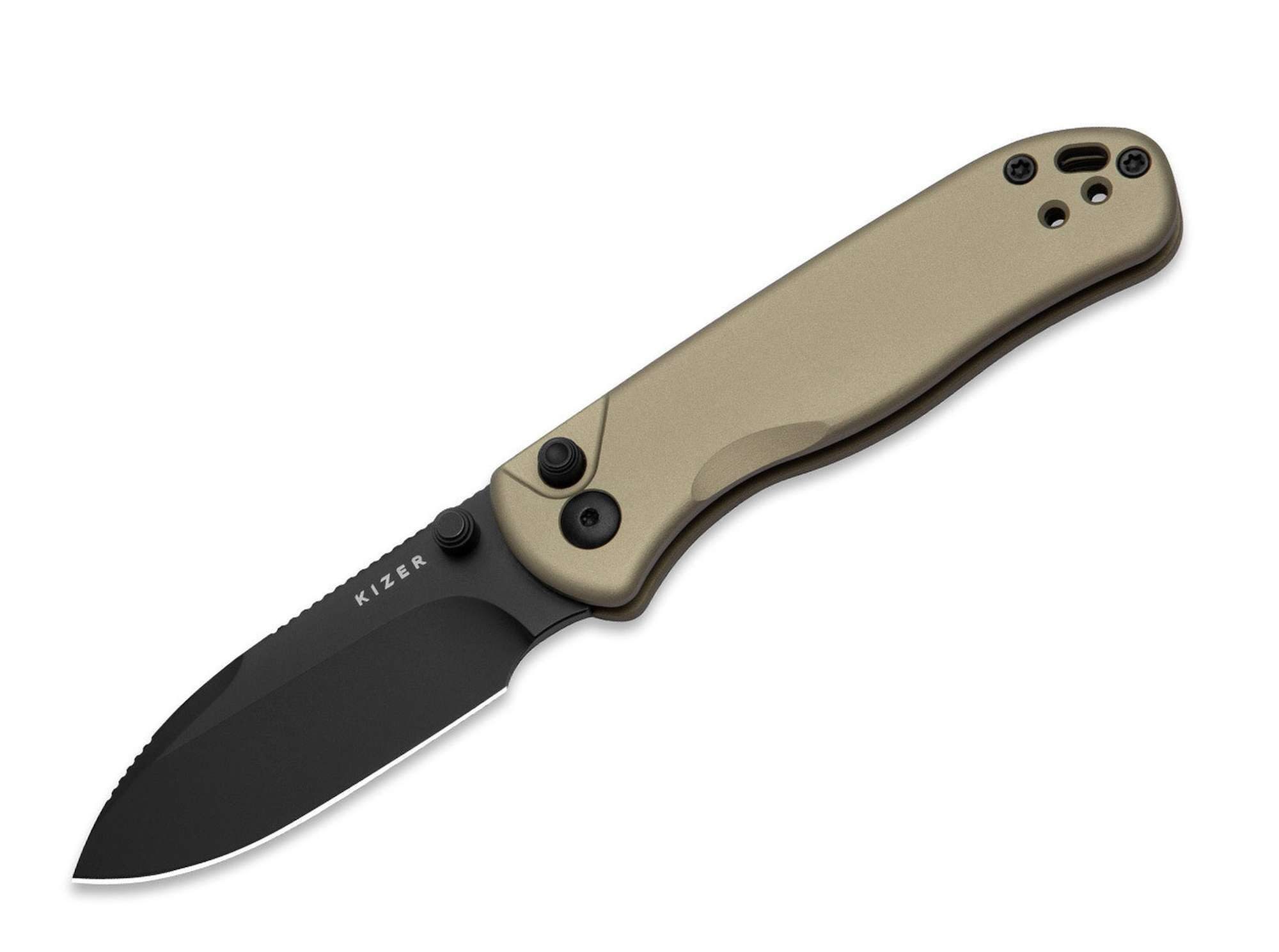 Kizer Taschenmesser Kizer Drop Bear 2 Nitro-V Tan Aluminum DLC