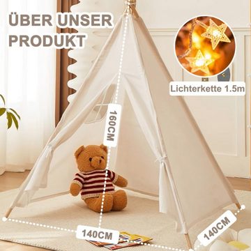 EBUY Spielzelt Zelt für Kinder mit Baumwolle und Holzrahmen, Tipizelt Spielzelt (1-tlg)