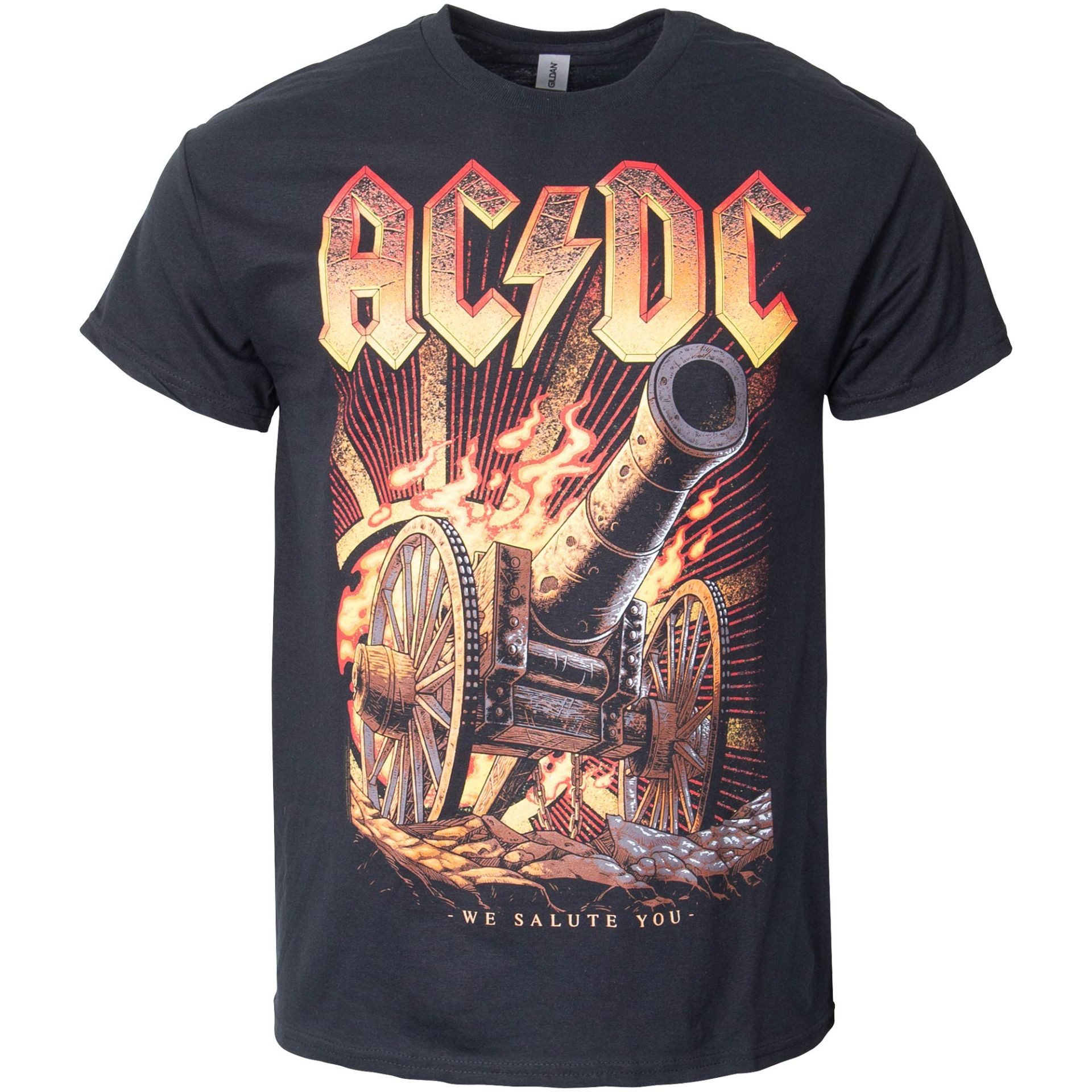 AC/DC T-Shirt Burning Salute Schwarz