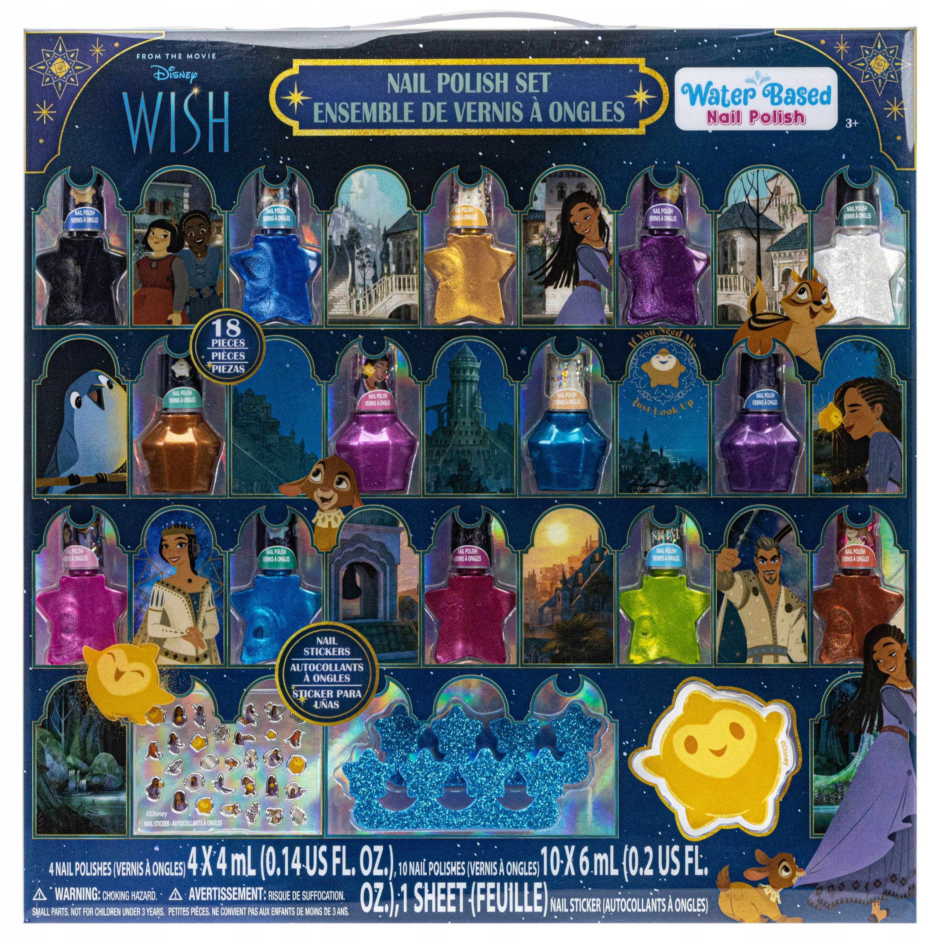 Disney Nagellack-Set Disney Wish Nagellack-Set für Kinder + Gratis – 18-teiliges, 18-tlg.