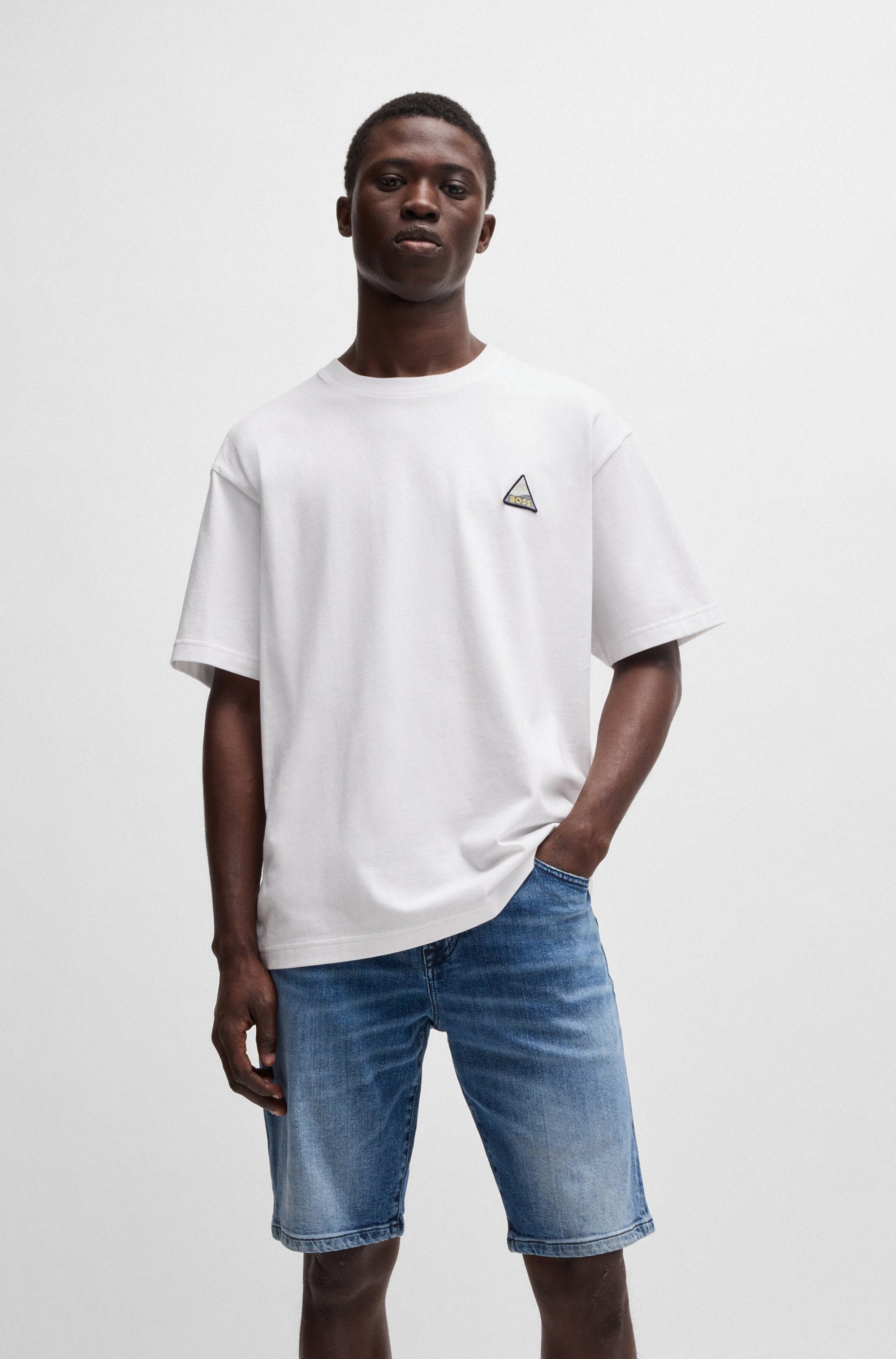 BOSS ORANGE T-Shirt Te_fishpatch mit Logo-Aufnäher günstig online kaufen