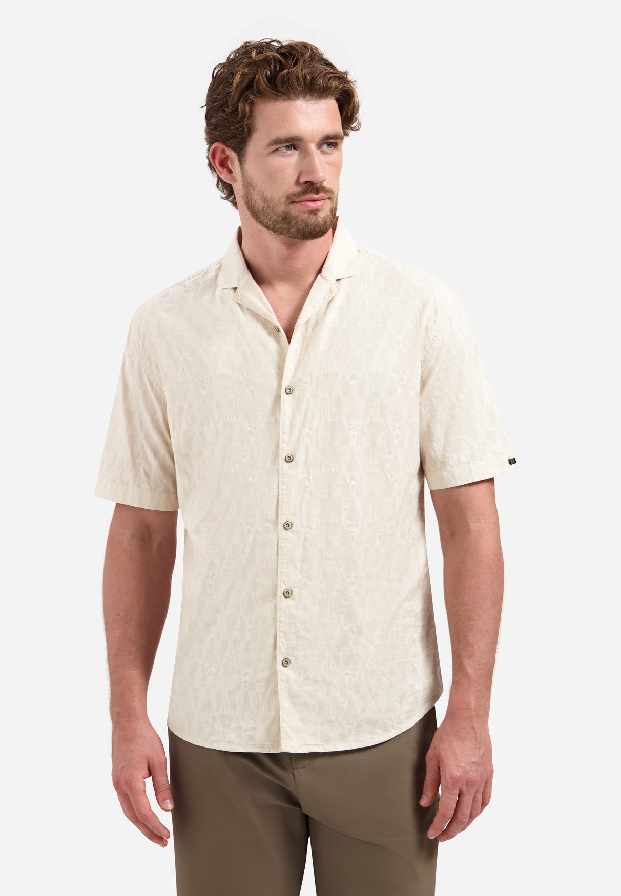 NO EXCESS Kurzarmhemd Shirt Short Sleeve Jacquard