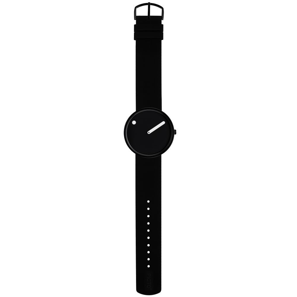 PICTO Quarzuhr PICTO Damen Armbanduhr 43361-0120b schwarz D. 40mm Silikonband schwarz