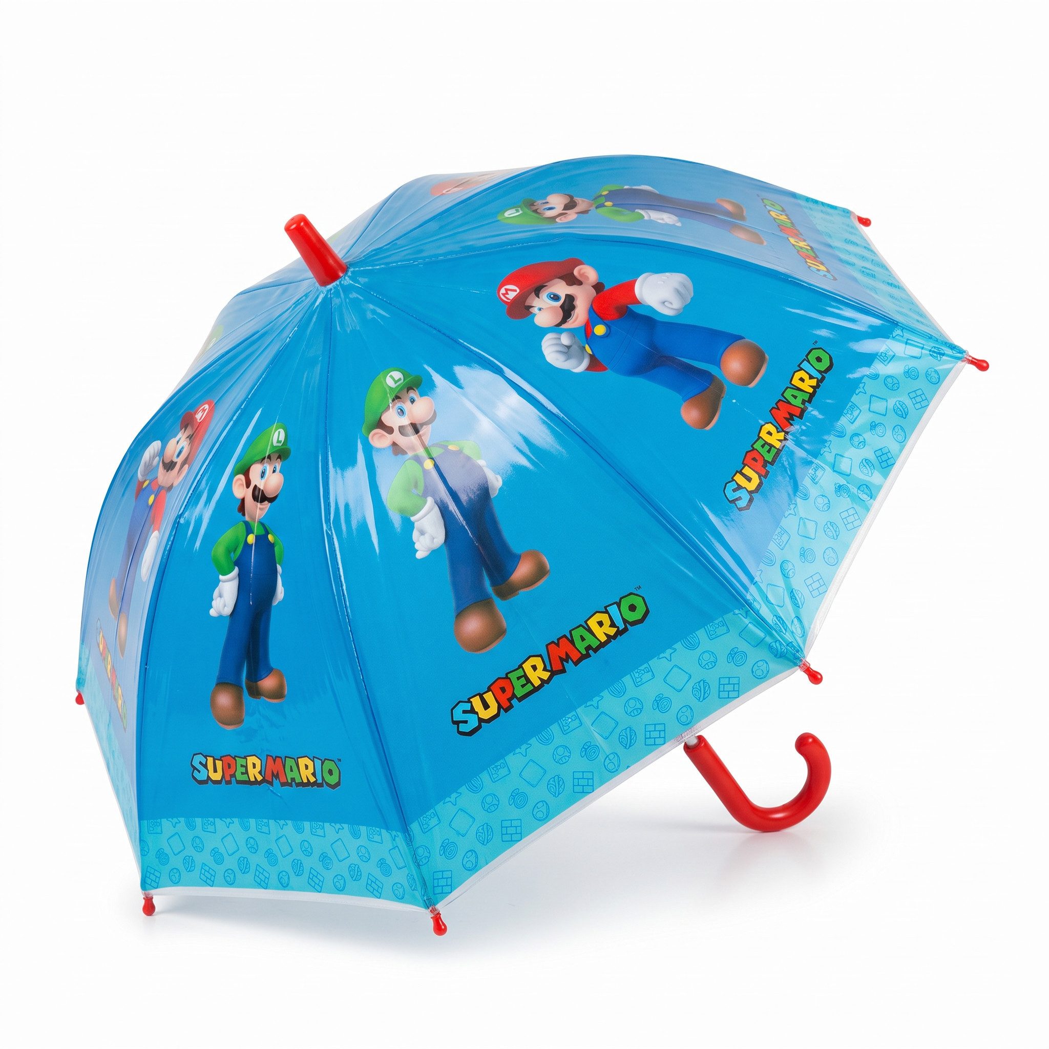 Super Mario Stockregenschirm Super Mario Luigi Kinder Regenschirm Schirm D 70 cm