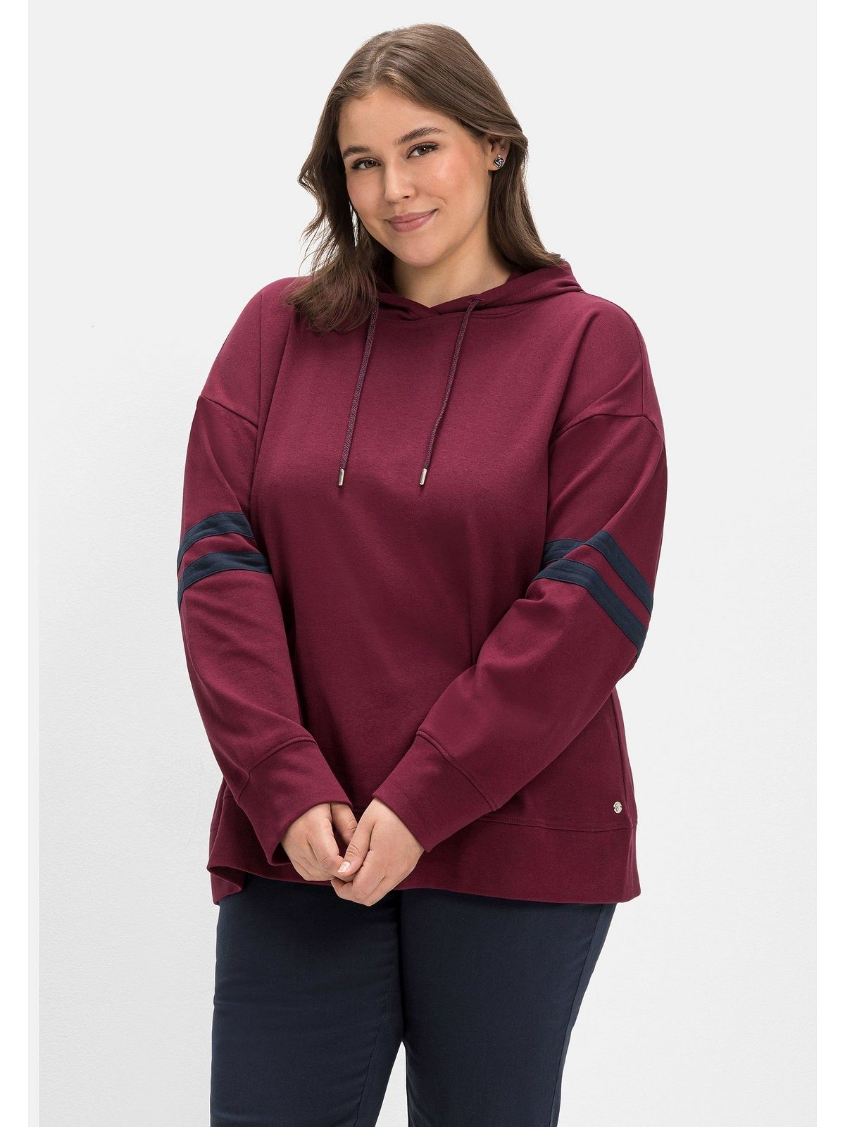 Sheego Sweatshirt Große Größen mit Zierstreifen am Ärmel
