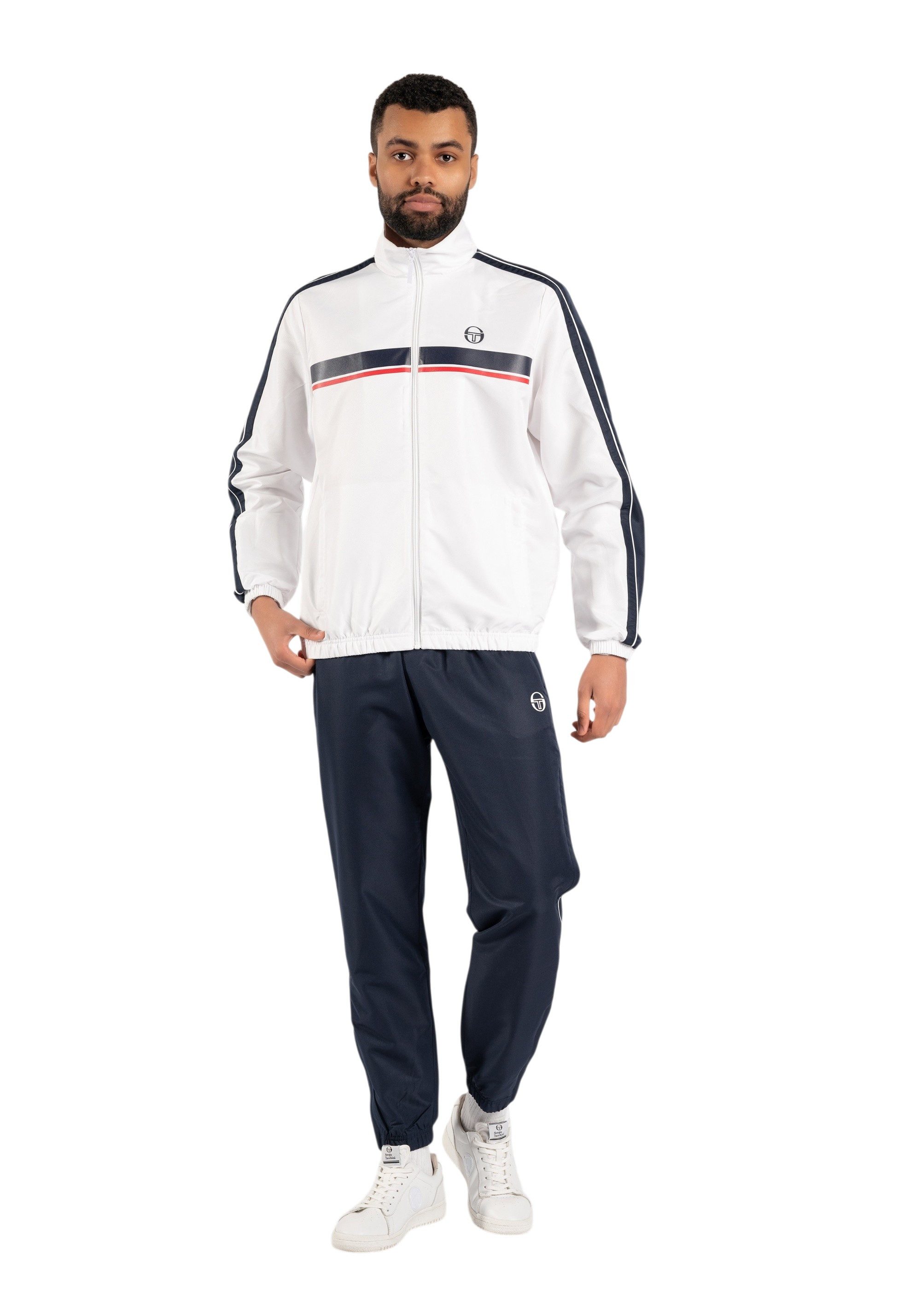 Sergio Tacchini Trainingsanzug Trainingsanzug Sergio Tacchini Agave (2-tlg., Jacke und Hose), Streifendetails