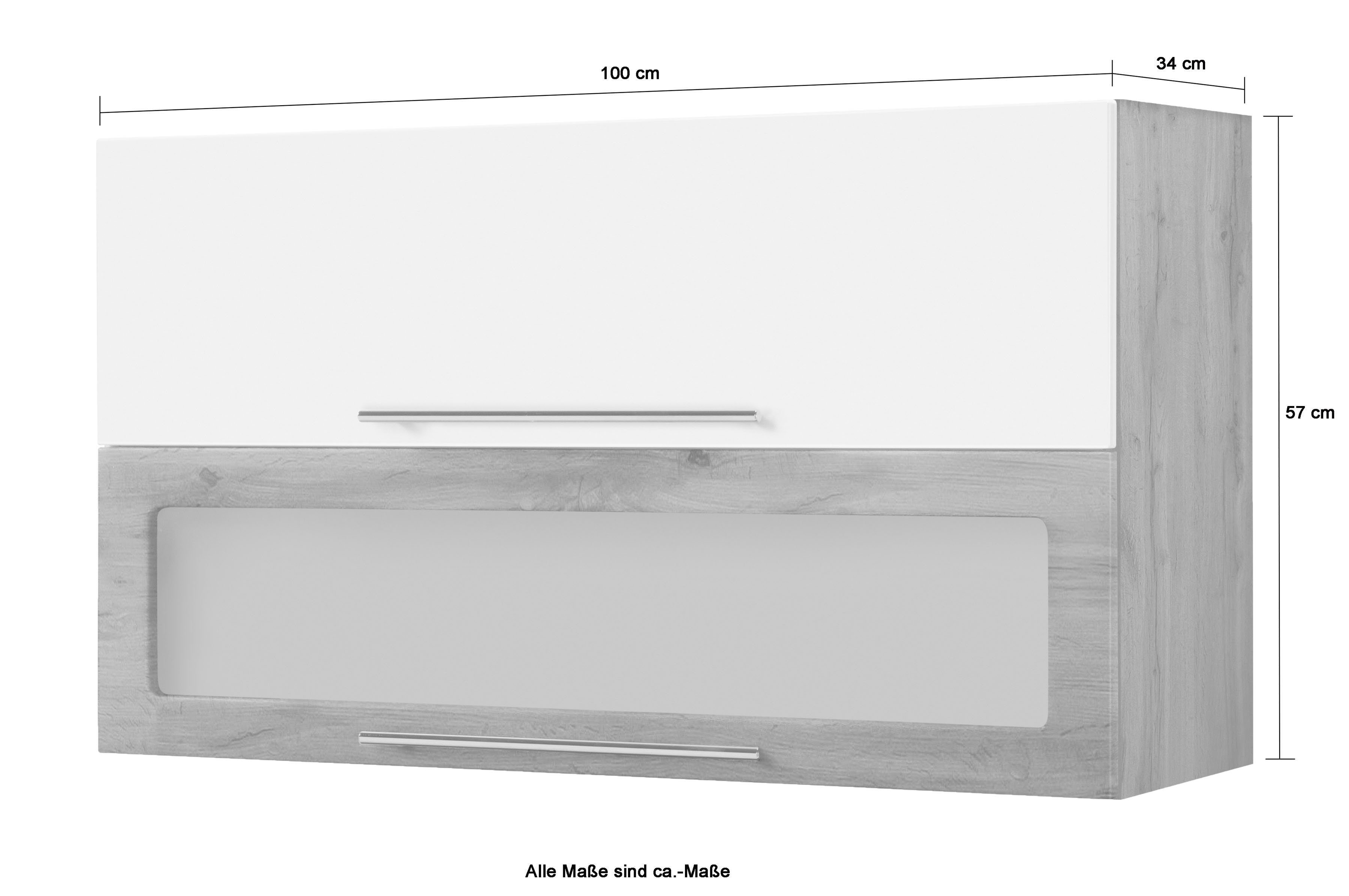 HELD MÖBEL Klapphängeschrank Wien Breite wotaneiche weiß/wotaneiche 100 cm 