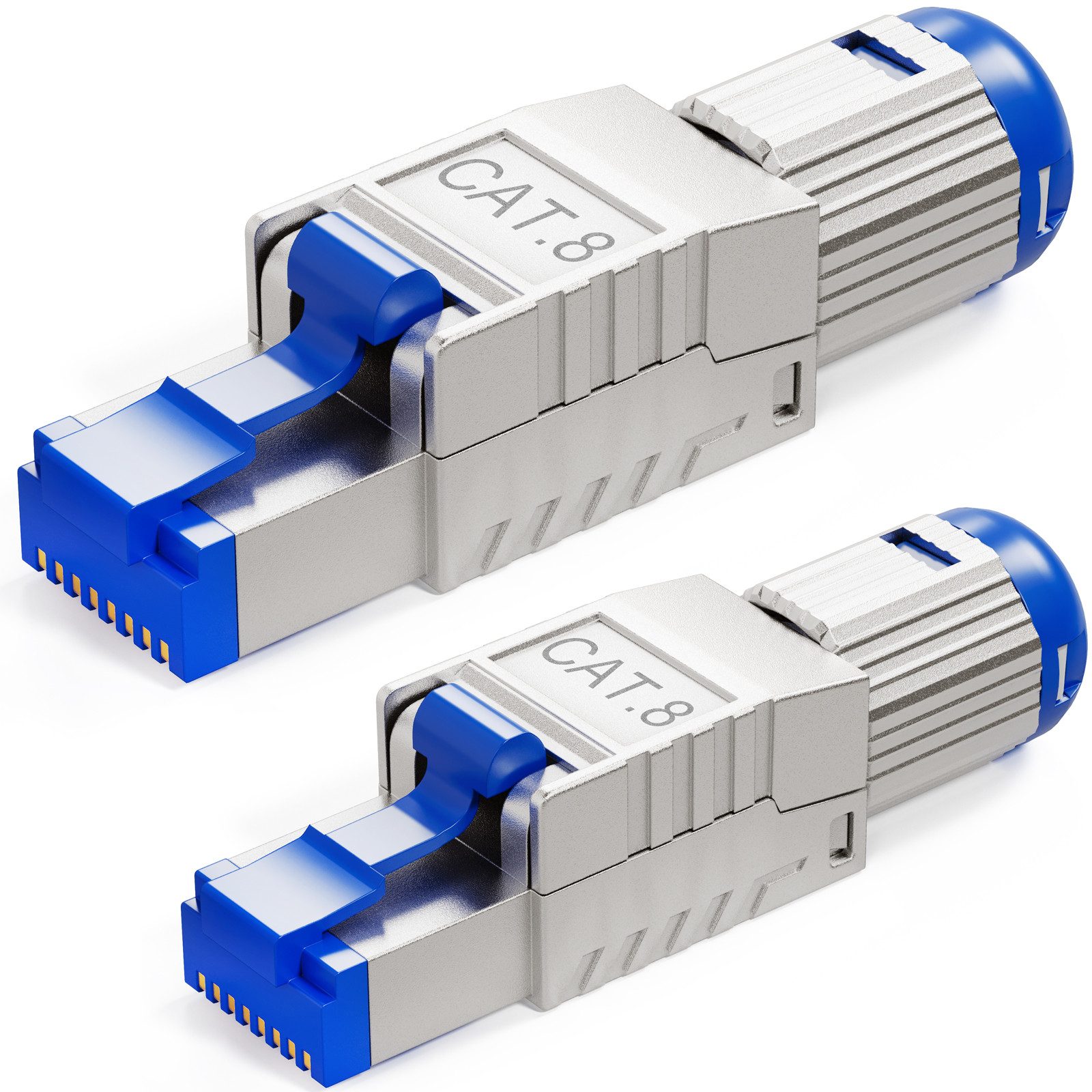 HB-DIGITAL Netzwerkstecker Set Netzwerkstecker Cat.8 50u werkzeuglos - Vater, (2-St)