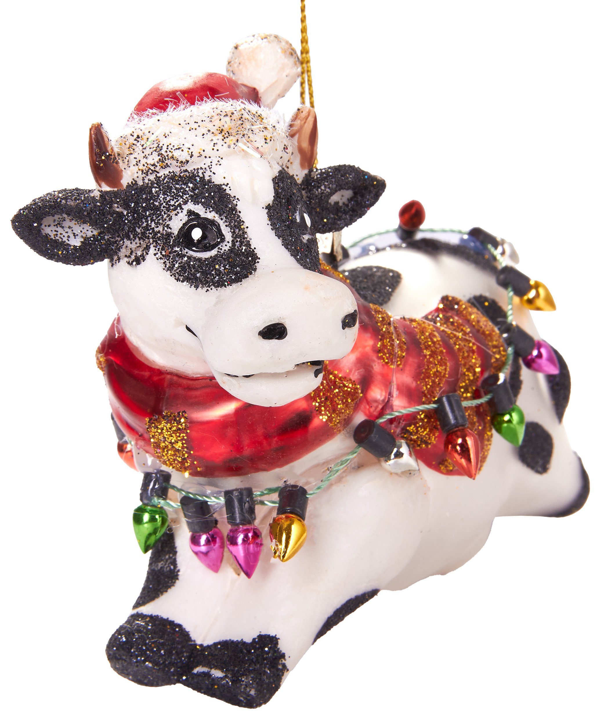 BRUBAKER Christbaumschmuck »Kunstvolle Weihnachtskugel Kuh mit Lichterketten«,  mundgeblasene Weihnachtsdekoration aus Glas, handbemalt - 11 cm online  kaufen | OTTO