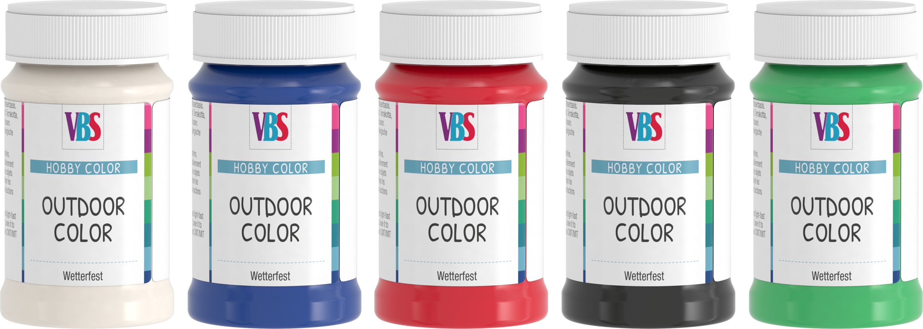 VBS Bastelfarbe Farben-Set Outdoor Color Best of..., 5er-Set