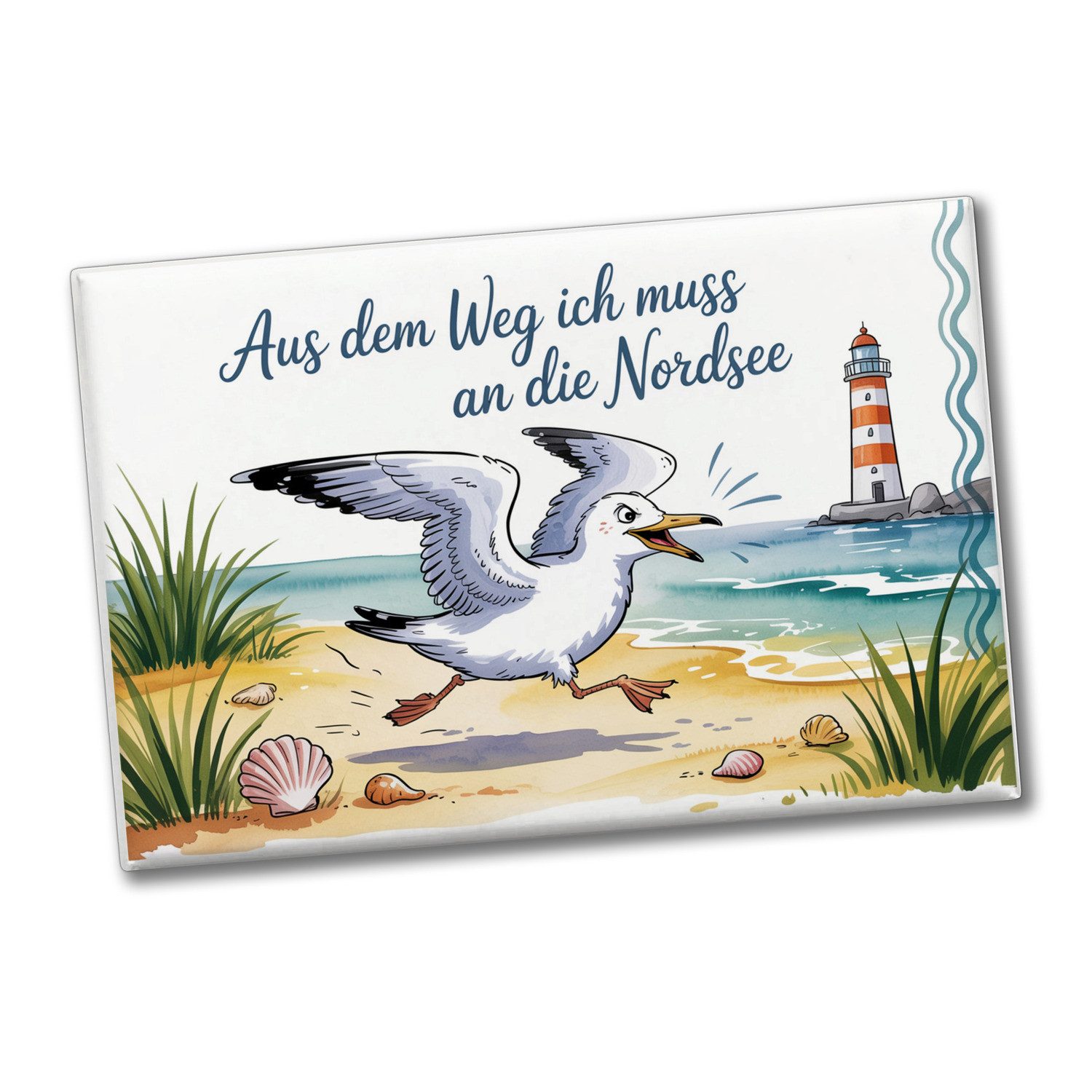 speecheese Magnet Möwe am Strand - aus dem Weg Souvenir Souvenir Magnet