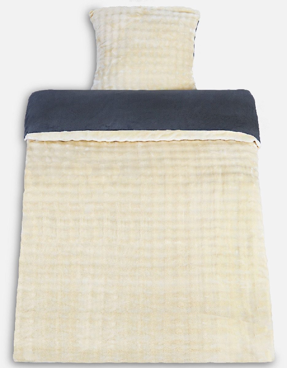 Leonado Vicenti Bettwäsche Winter Teddy Plüsch Bubble, Microfaser, 2 teilig, Flauschig warmes Cashmere Touch, Einfarbig, Wellen Design