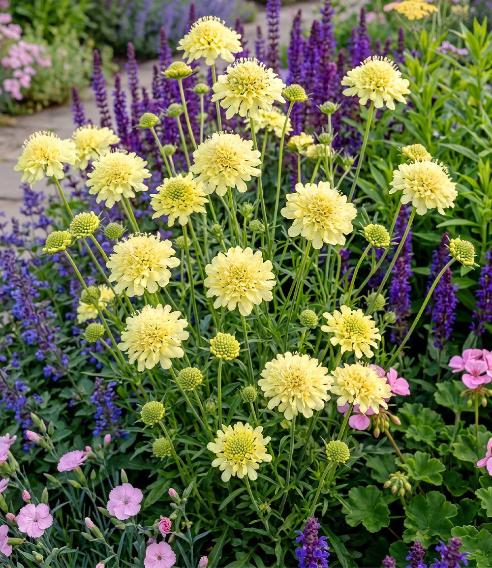 BALDUR Garten Staude Winterharte gelbe Scabiose, 2 St., duftend