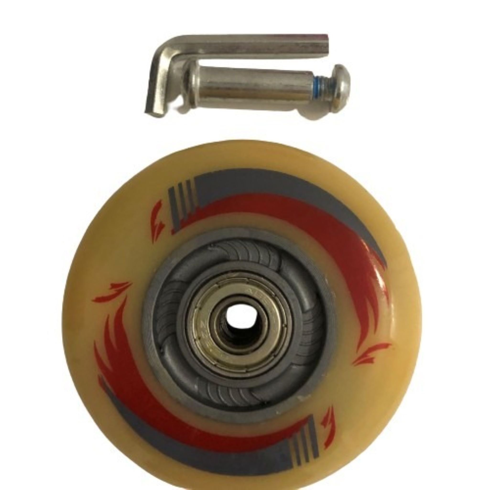 Botells Ersatzrad ABEC 7 2-Set Ersatz Leucht-Räder Waveboard Scooter, 80 mm Alu-Achse (2er Set), Breite: 24mm Querschnitt (Höhe) 24mm Breite Radlager