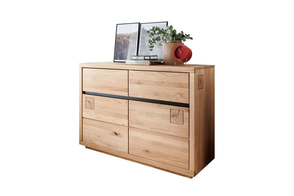 Anrichte Sideboard Kommode 120x85cm Wildeiche geölt Bergamo