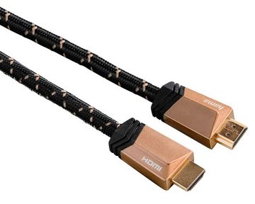 Hama HQ High-Speed HDMI-Kabel 4K 3m vergoldet Video-Kabel, HDMI, (300 cm), HDMI 2.0b 4K 2K HDR Full HD 3D HD TV LED LCD OLED Metall-Stecker