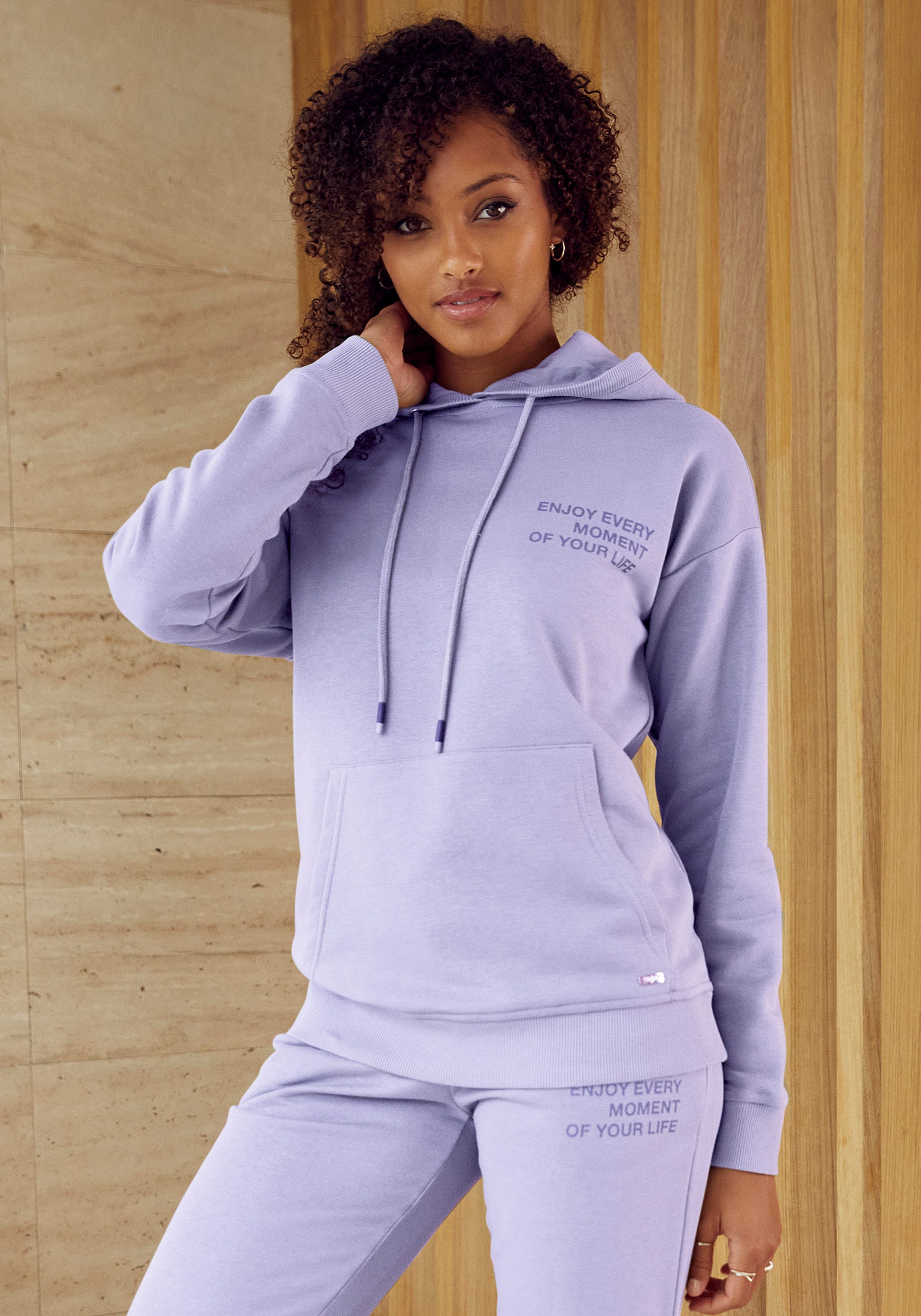 Buffalo Hoodie mit Statement Druck, Loungewear