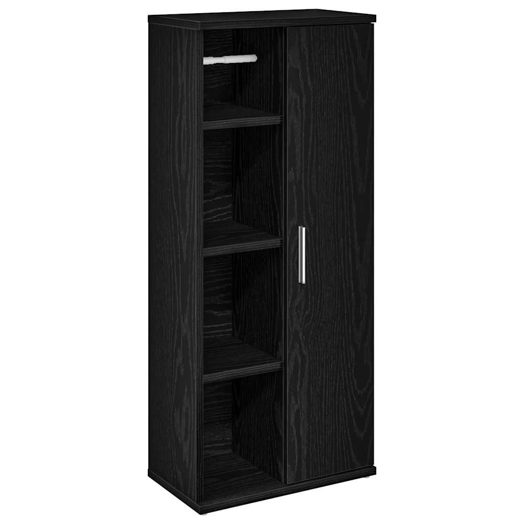 vidaXL Badezimmer-Set Badezimmerschrank mit Rollenhalter Schwarz günstig online kaufen
