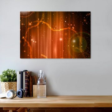 wandmotiv24 Leinwandbild Orangener Nebel, Weltall (1 St), Wandbild, Wanddeko, Leinwandbilder in versch. Größen