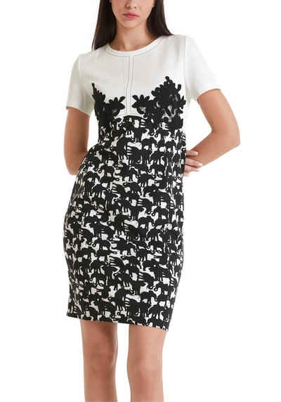 Marc Cain Midikleid "Collection Animal Intense" Premium Damenmode Figurnahes Kleid mit Applikation, elastisch