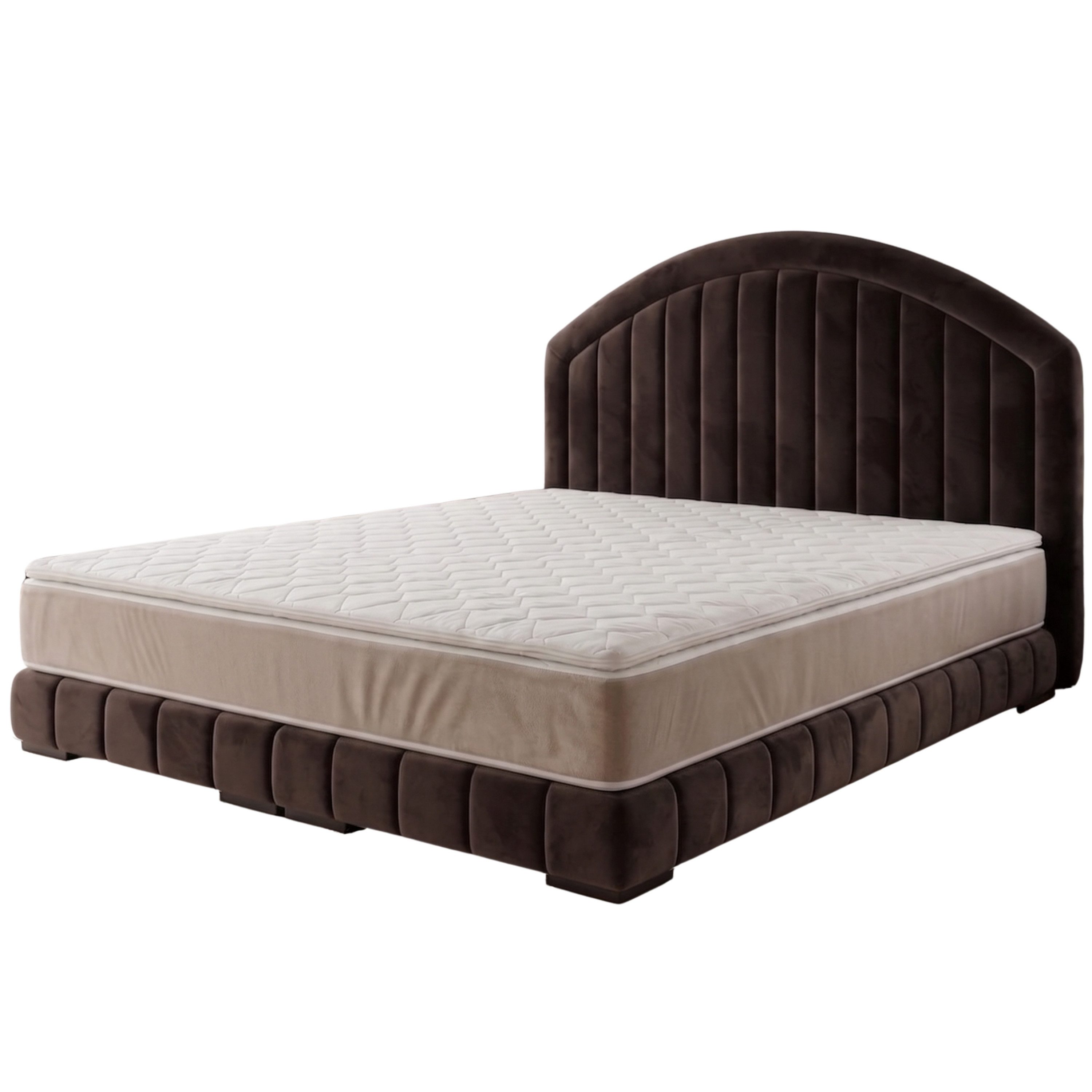 A&J MöbelLand GmbH Polsterbett LEON mit Kopfteil - Stilvolles Bettgestell für Ihr Schlafzimmer (Länge: 209 cm, Höhe Kopfteil: 110 cm, 4 Kopfteil-Varianten, 7 Größen zur Auswahl, Modernes Design, TOP ANGEBOT!, Inklusive Bettgestell), Komplettgestell-Set