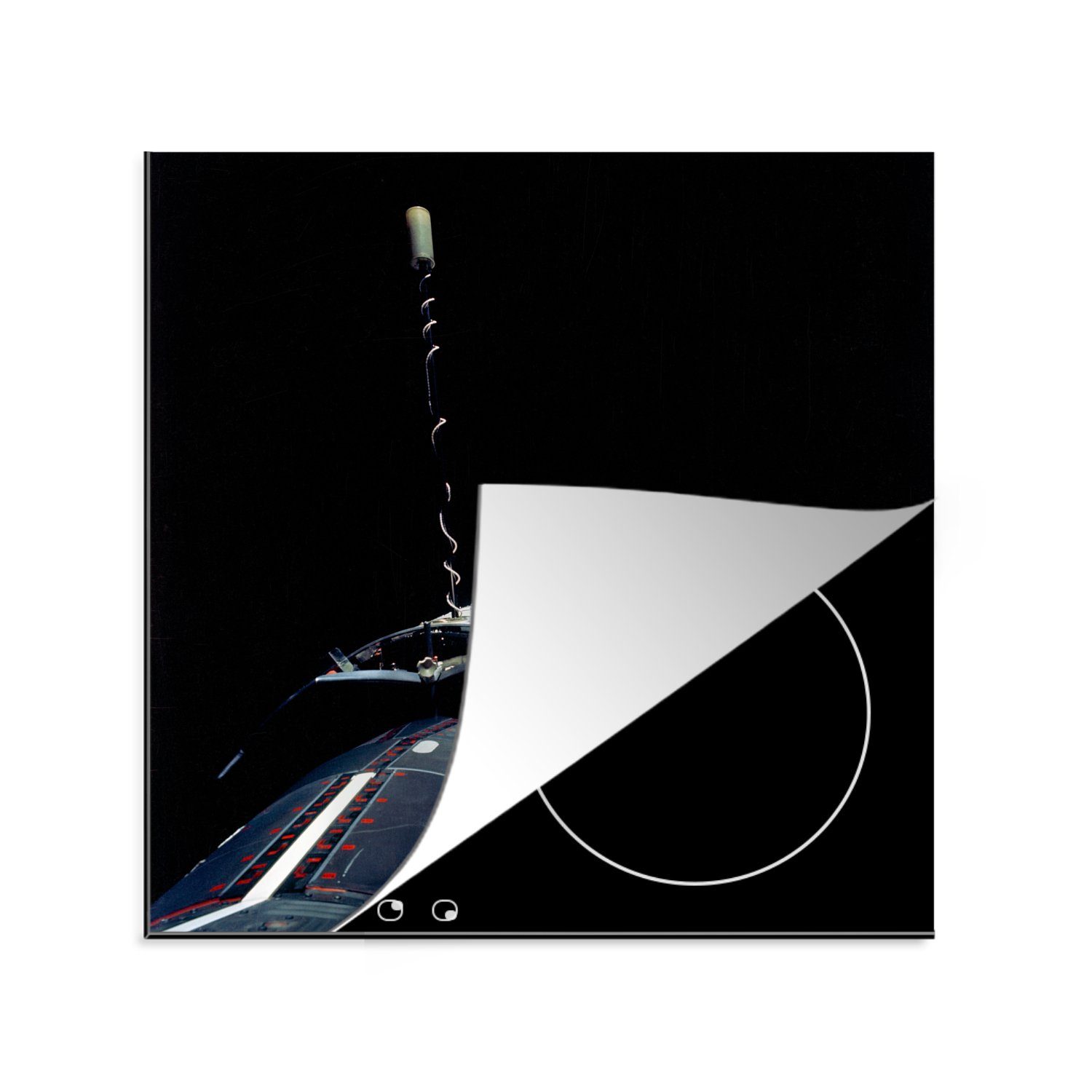 MuchoWow Herdblende-/Abdeckplatte Nasa - Sattellit - Weltraum, Vinyl, (1 tlg), 78x78 cm, Ceranfeldabdeckung, Arbeitsplatte für küche | Herdabdeckplatten