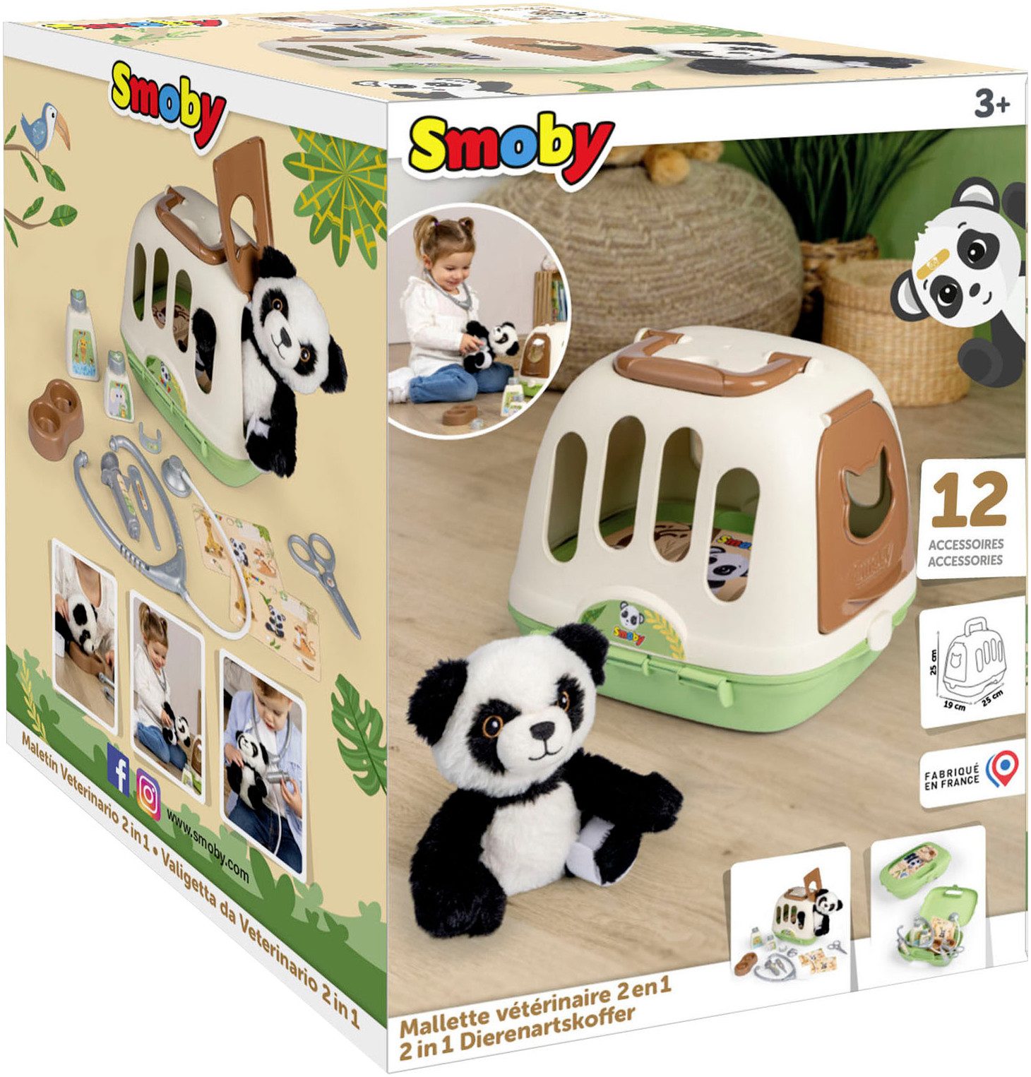 Smoby Spielzeug-Arztkoffer Tierarzt-Spielset im Koffer + Panda, Made in Europe