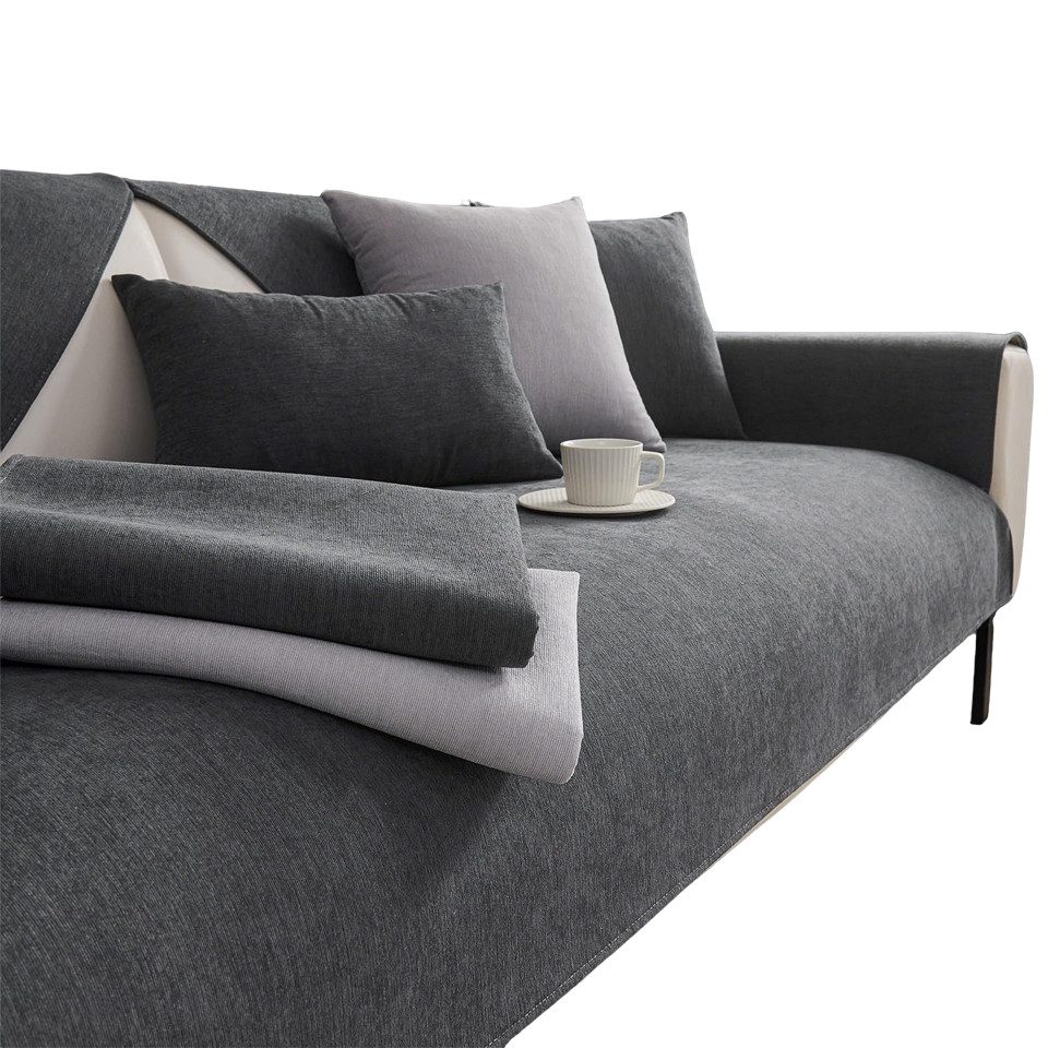 Agger Sofaschoner Sofa Überzug Weiche Chenille Sofabezug Hund Katze Sofaschoner, Anti Rutsch Vintage Couch Überzug für 1 2 3 4 Sitzer Sofa