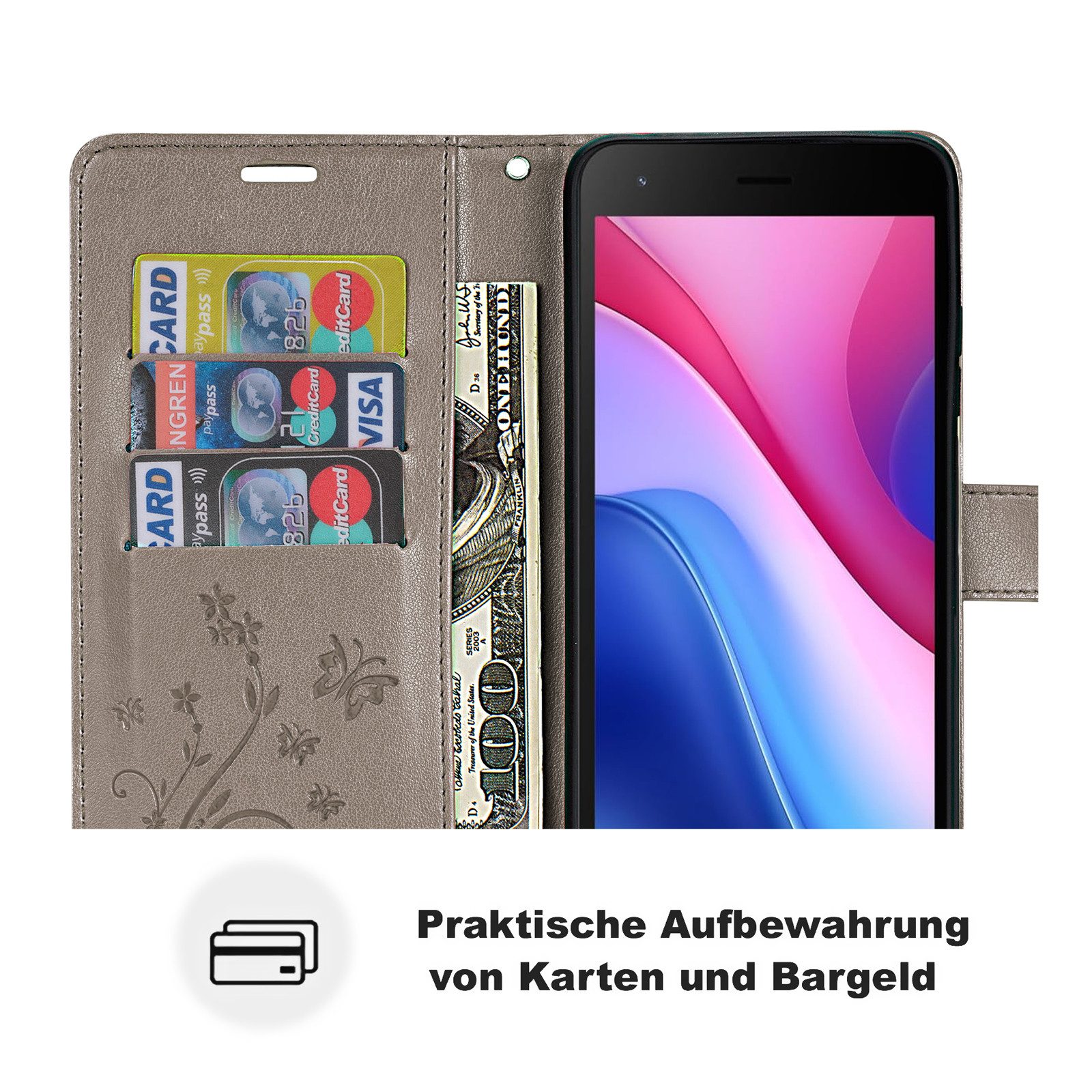 betterfon Smartphone-Hülle Handytasche für ZTE Blade A35 Lite Handyhülle Klapphülle, Bookstyle-Hülle: Magnetverschluss 3 Kartenfächer & Standfunktion – Bild 4 von 5