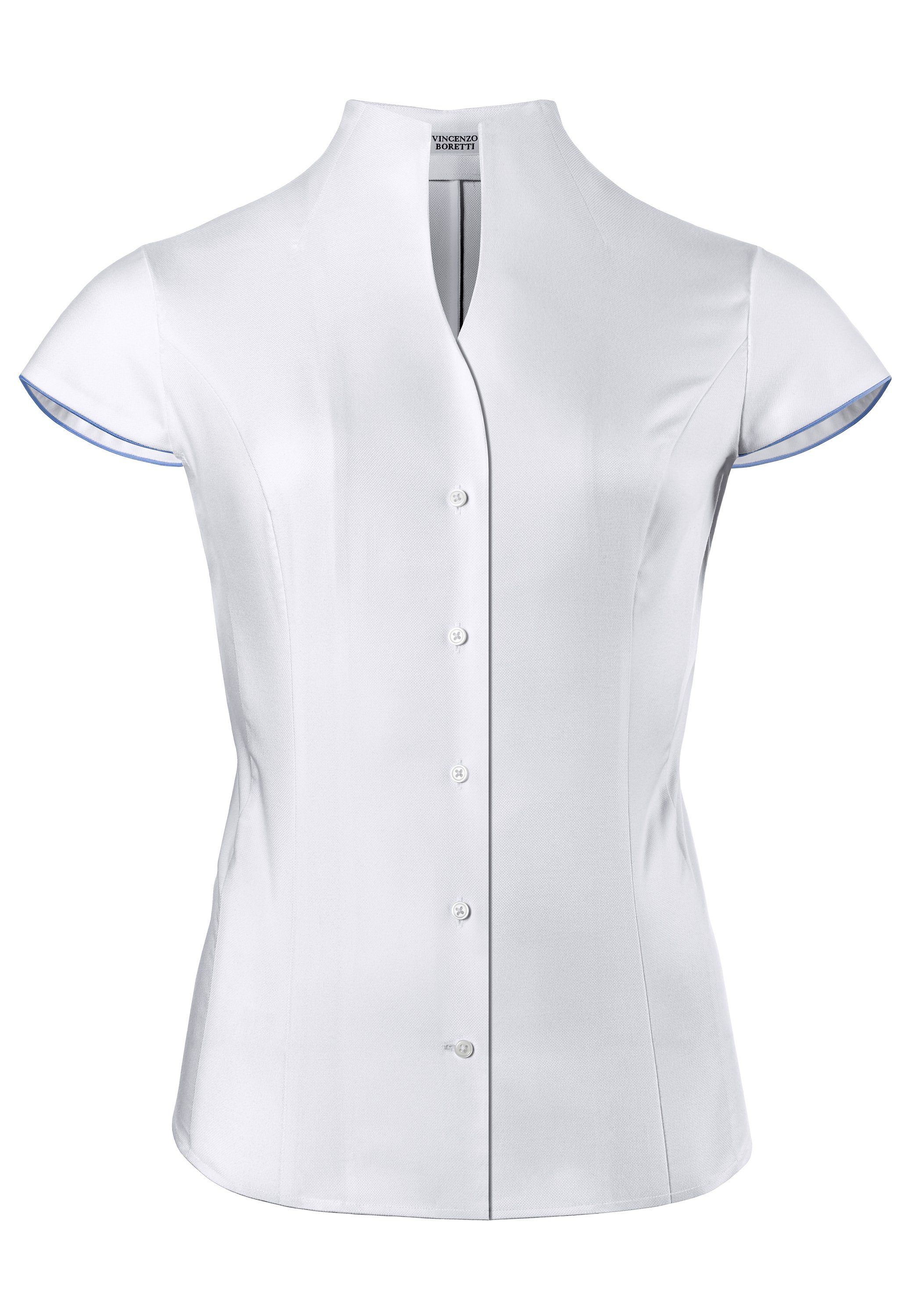 Vincenzo Boretti Klassische Bluse leicht tailliert soft Oxford Kelchkragen günstig online kaufen