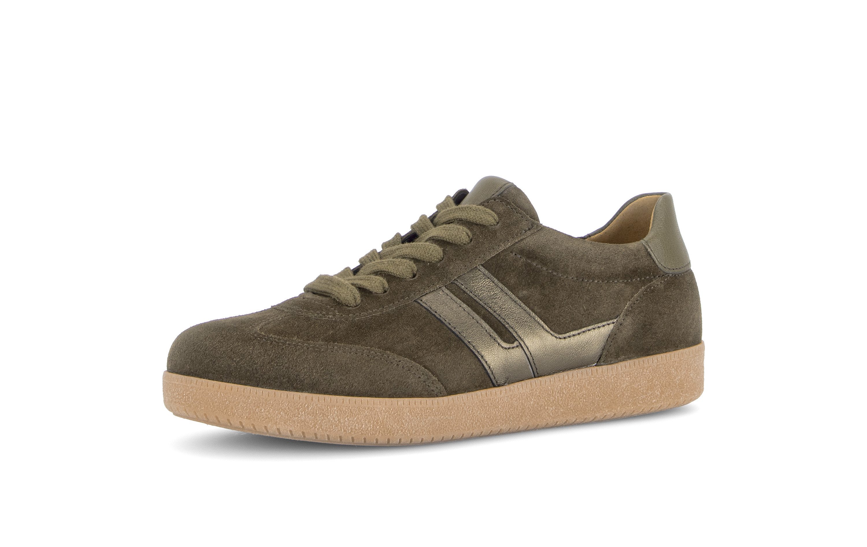 Gabor Sneaker Freizeitschuh, Halbschuh, Schnürer, Kontrastbesatz in Metallic-Optik