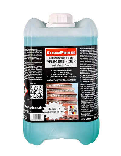 CleanPrince Terrakottaboden-Pflegereiniger 5 Liter, mit Aktivglanz Fussbodenreiniger (Unterhaltsreinigung von Cotto- und Terrakottaböden)