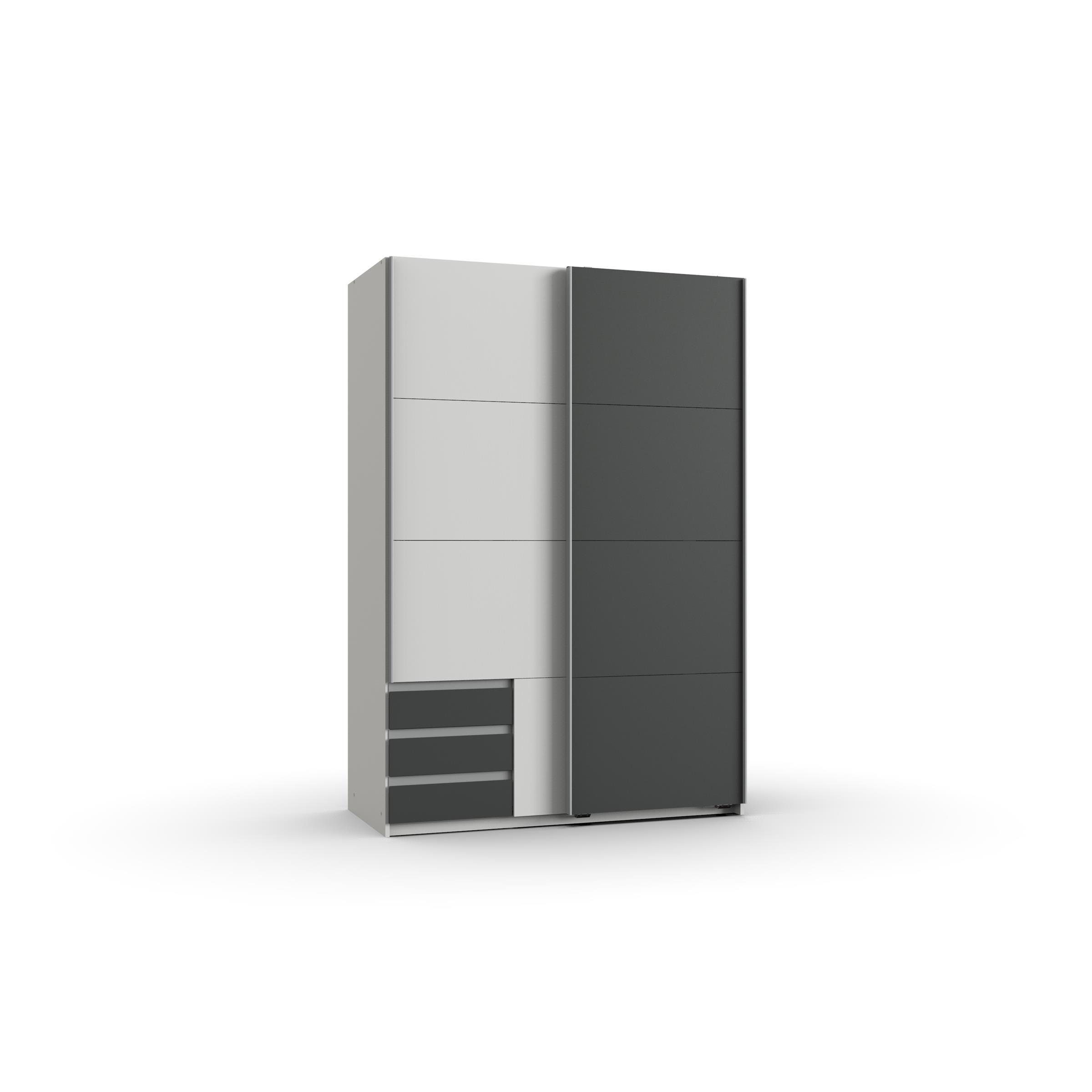 möbelando Schwebetürenschrank Eugenio 135 x 198 x 64 cm (B/H/T)
