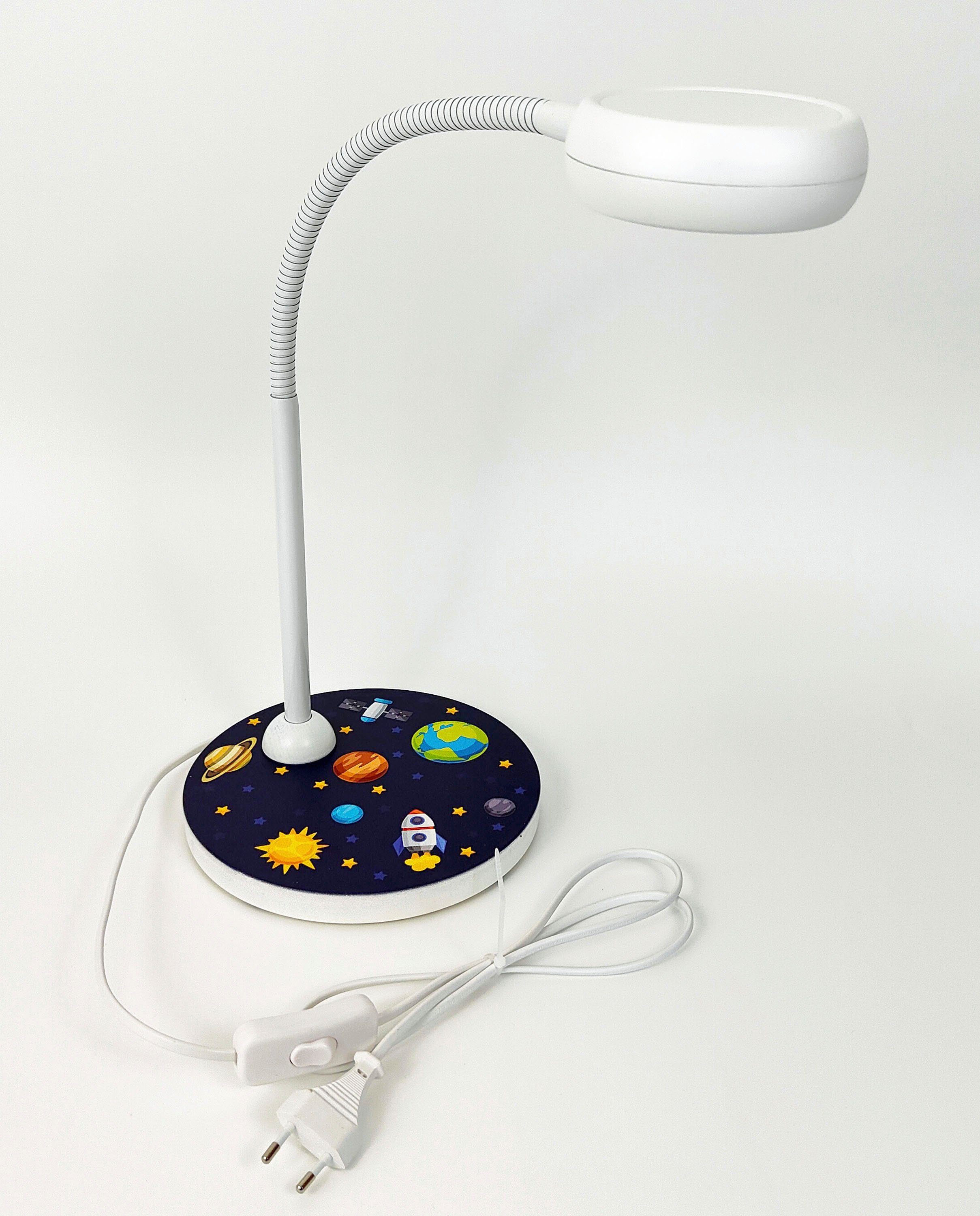 niermann Nachttischlampe Tischleuchte Weltall, Hochwertige Tisch-Leseleuchte ohne Leuchtmittel,