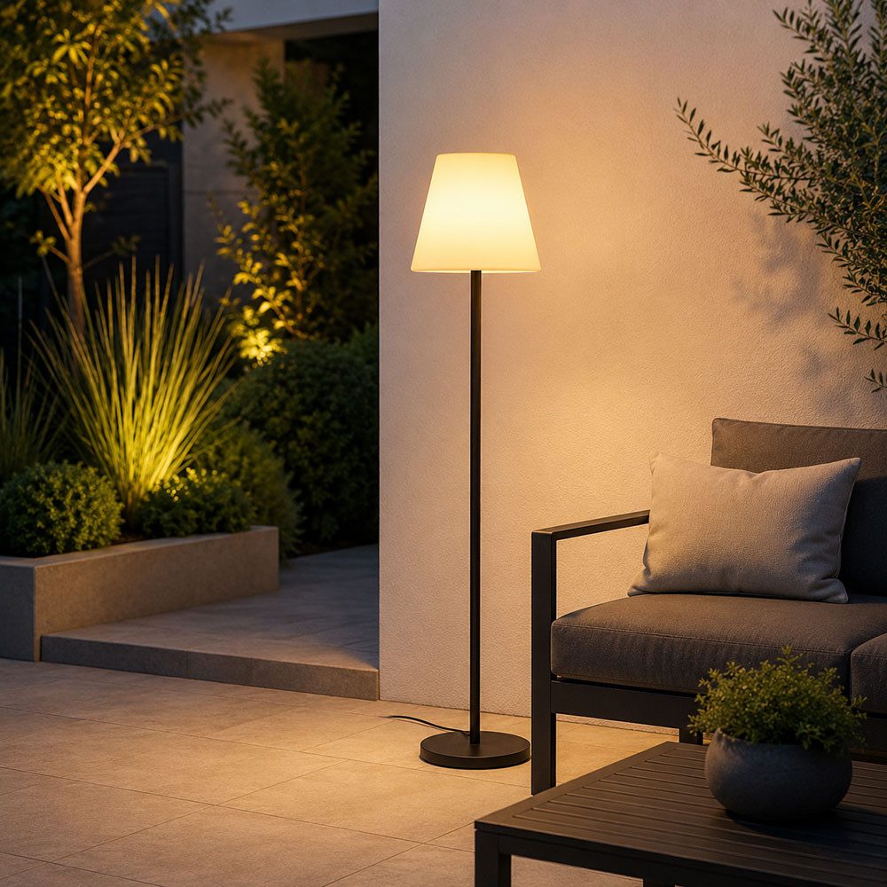 EGLO Außen-Stehlampe, Leuchtmittel nicht inklusive, Außen-Stehleuchte Standlampe Gartenleuchte IP44 Schwarz H 148,5 cm