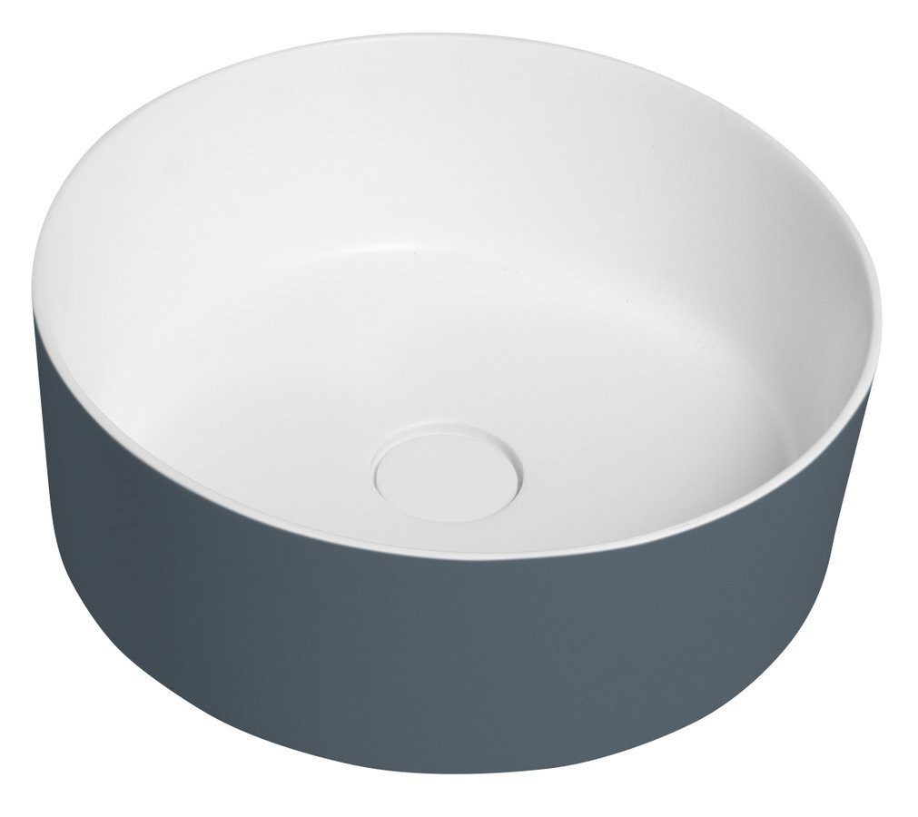 Sapho Waschtisch THIN Waschbecken für Arbeitsplatte Ø38 cm, Siena/Weiß matt, Sapho-WN548-42